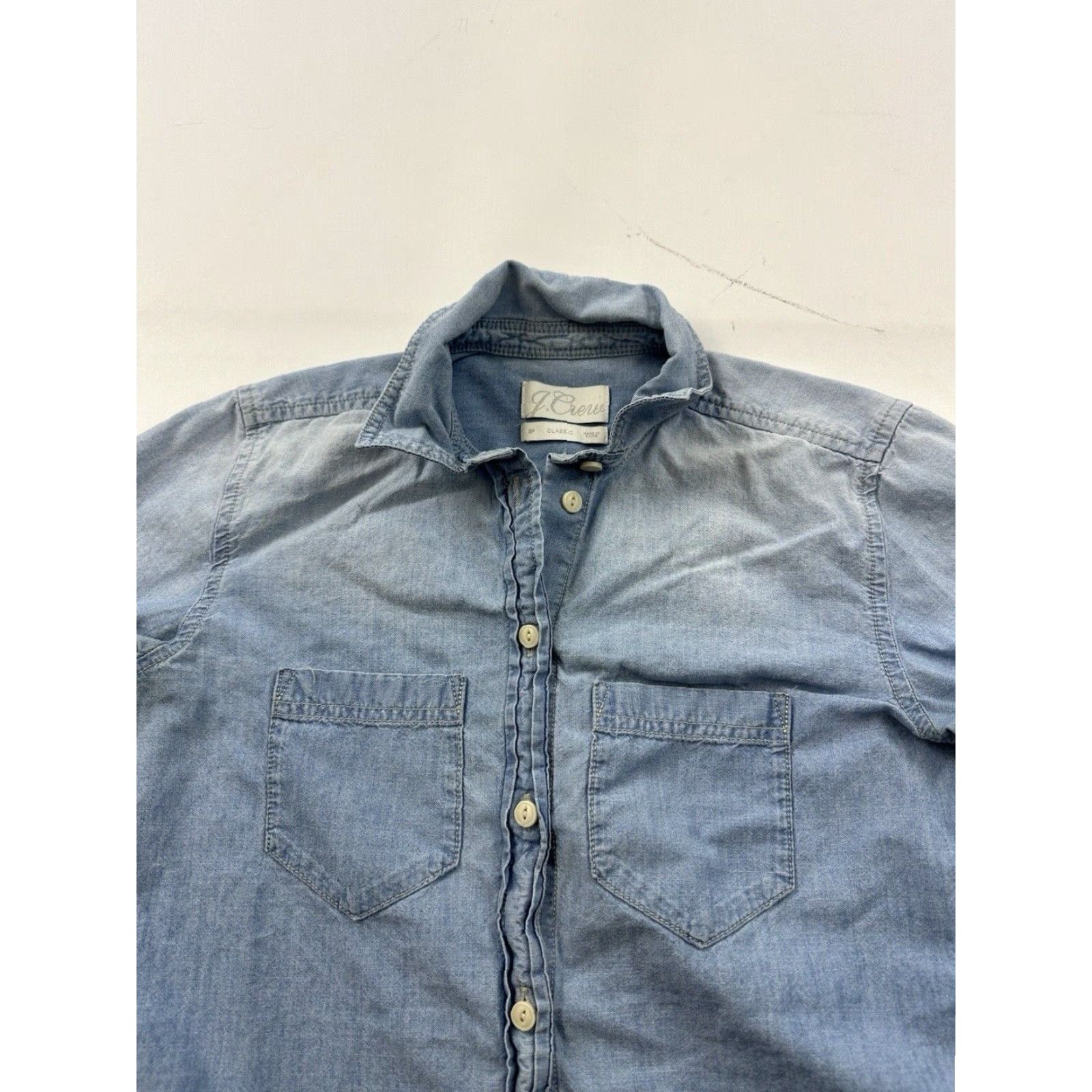 J.Crew J.Crew Shirt Womens 2P Petite Blue Chambray Button Up Size XS / US 0-2 / IT 36-38 - 2 Thumbnail