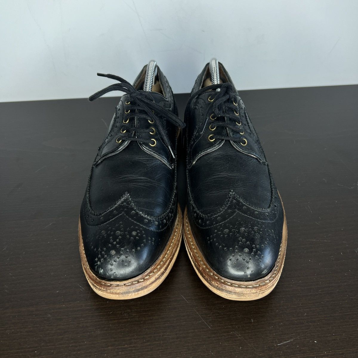 Designer JOHN WHITE BOURTON DERBY BROGUE BLACK CALF LEATHER SHOES Size US 10 / EU 43 - 2 Thumbnail