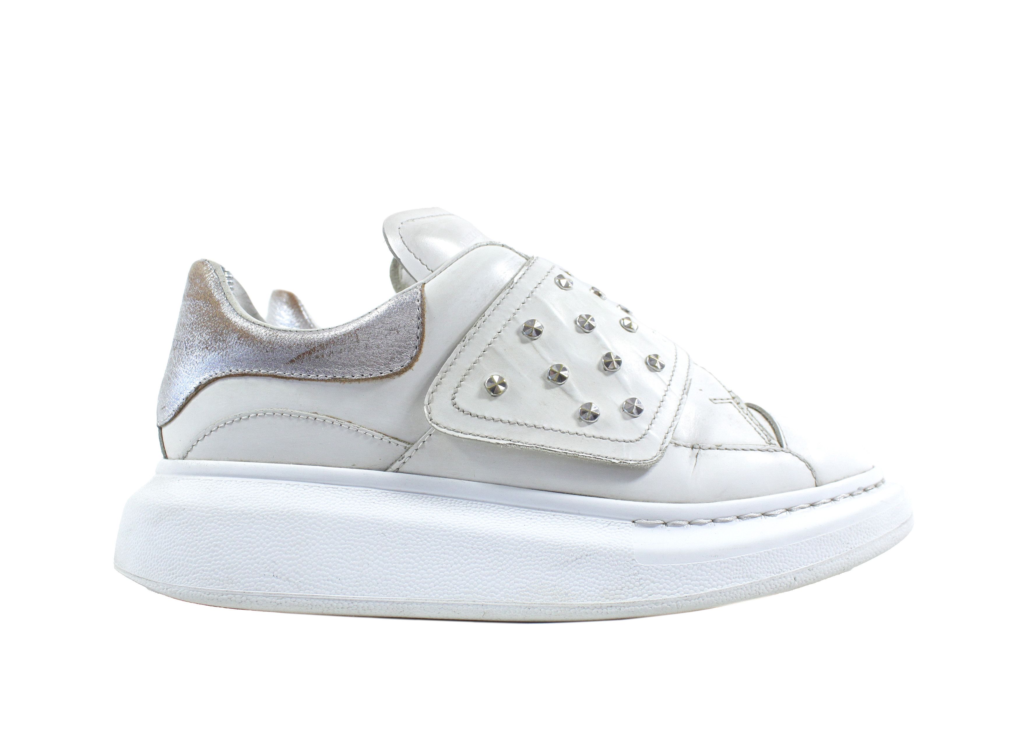 Alexander McQueen Closed Distressed Leather Oversize Sneakers Size US 6.5 / IT 36.5 - 2 Thumbnail