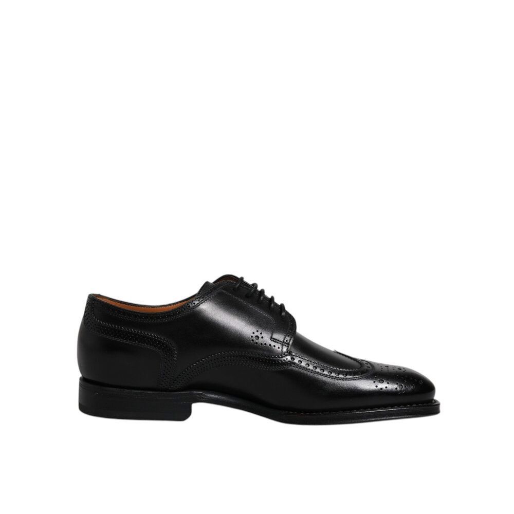 Dolce & Gabbana Dolce & Gabbana Black Leather Derby Wingtip Formal Shoes Size US 6.5 / EU 39-40 - 7 Thumbnail