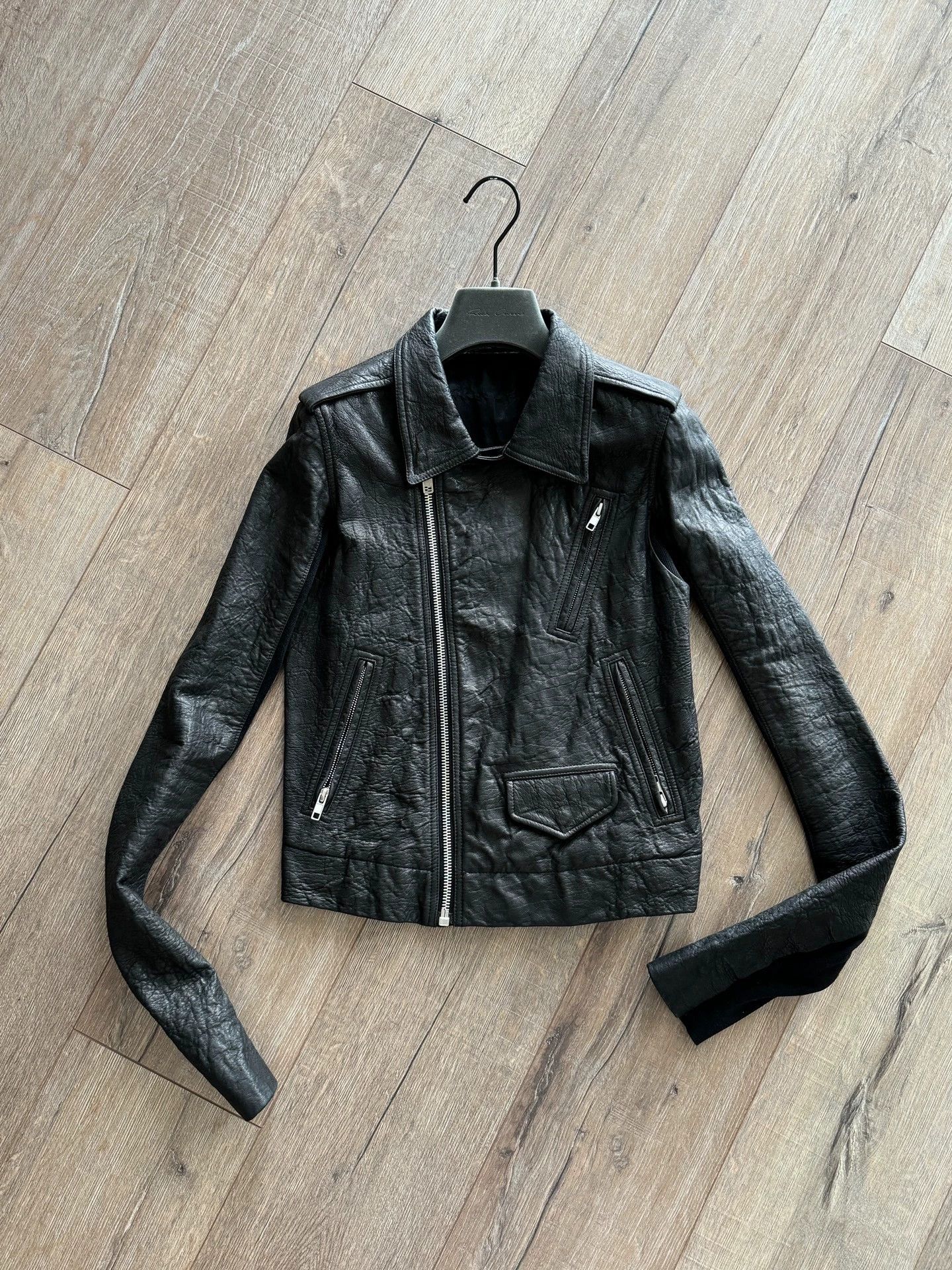 Rick Owens RICK OWENS classic leather jacket, Size US XXS / EU 40 - 4 Thumbnail
