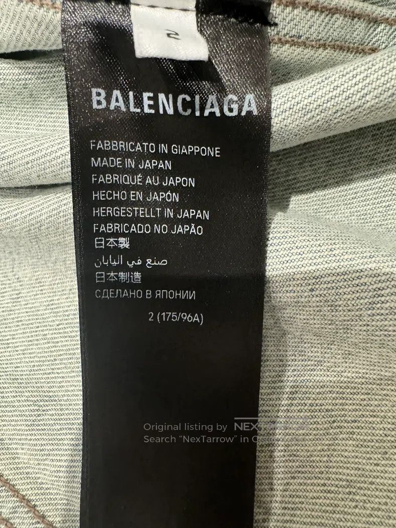 Balenciaga Balenciaga Light Blue Size Sticker Denim Jacket Size US M / EU 48-50 / 2 - 9 Thumbnail