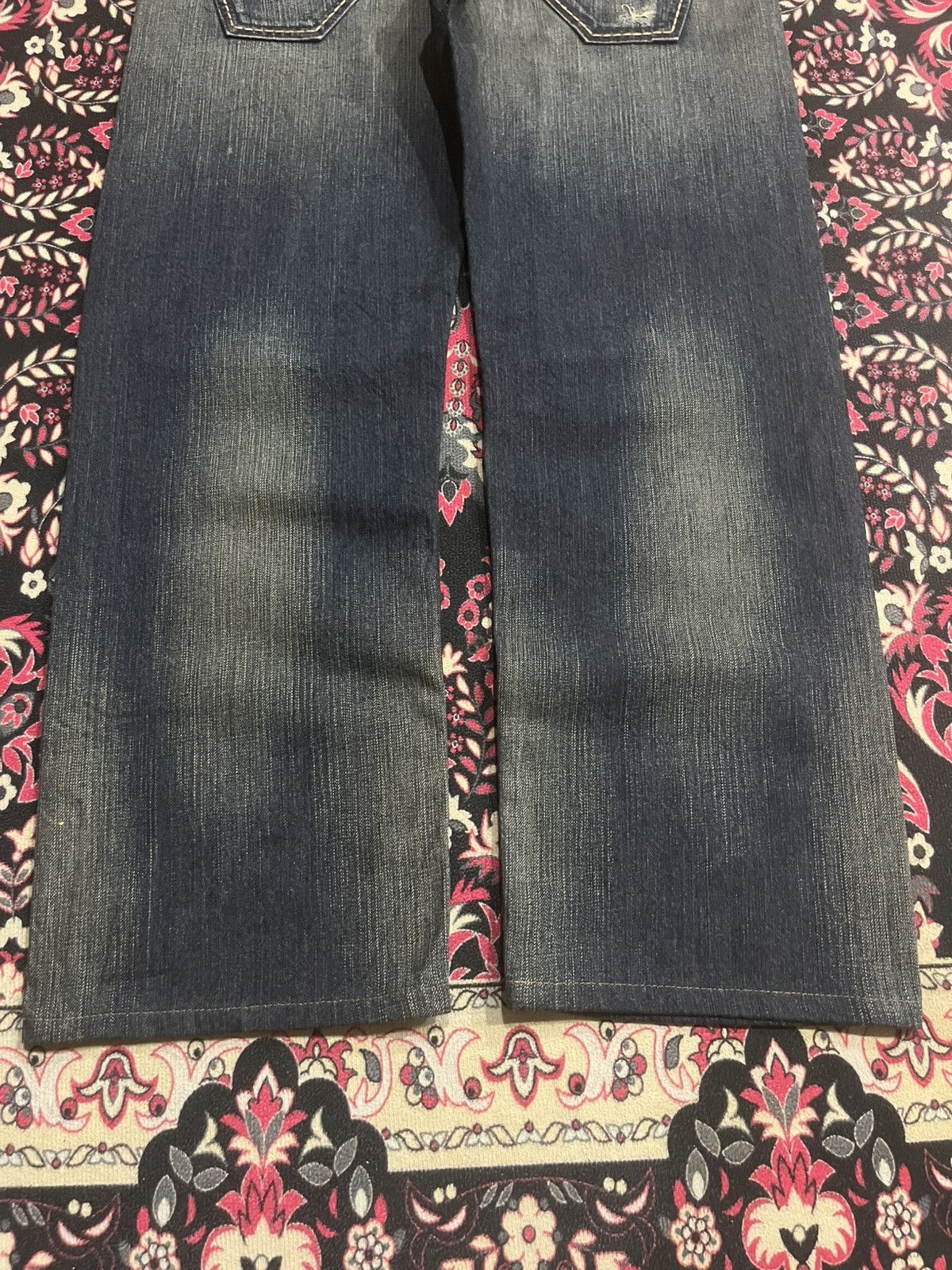 Kapital Kountry Edwin Exclusive Vintage Dark Blue Faded Sashiko Loose Jeans Size US 34 / EU 50 - 11 Thumbnail