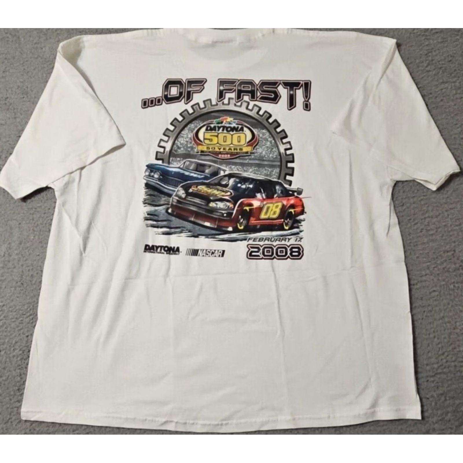 NASCAR Nascar Daytona 500 T-Shirt Size 3XL White 2008 NWT 50 Years Great American Race Size US XXL / EU 58 / 5 - 3 Thumbnail