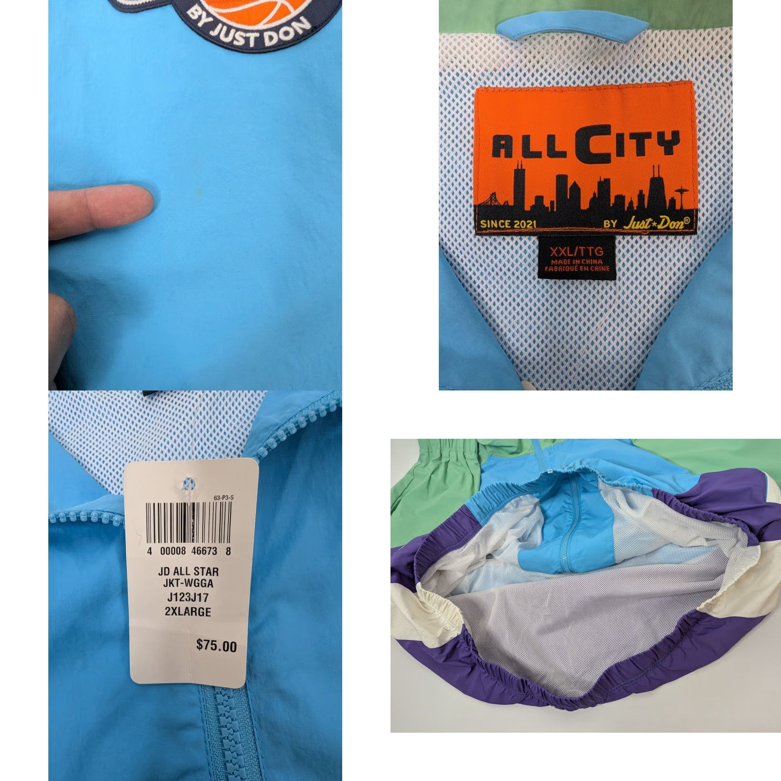 Just Don NWT Just Don LCKR Windbreaker Jacket Colorblock Multicolor 2XL Nylon Full Zip Lightweight Streetwear Mens Retro All City Windbreaker Size US XL / EU 56 / 4 - 8 Thumbnail
