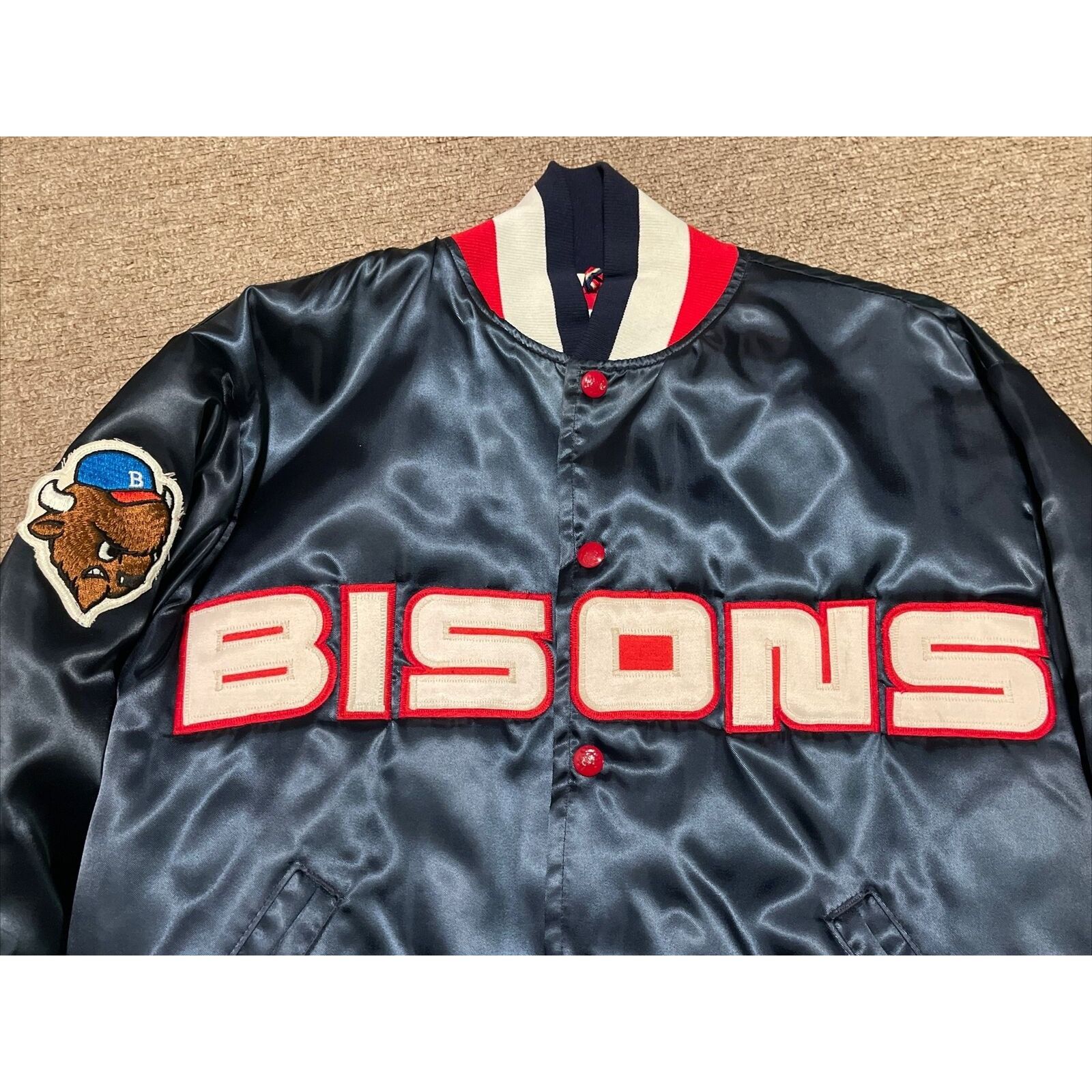 Other Vintage 80s Medium BUFFALO BISONS MILB Satin Bomber Spellout Size US M / EU 48-50 / 2 - 6 Thumbnail