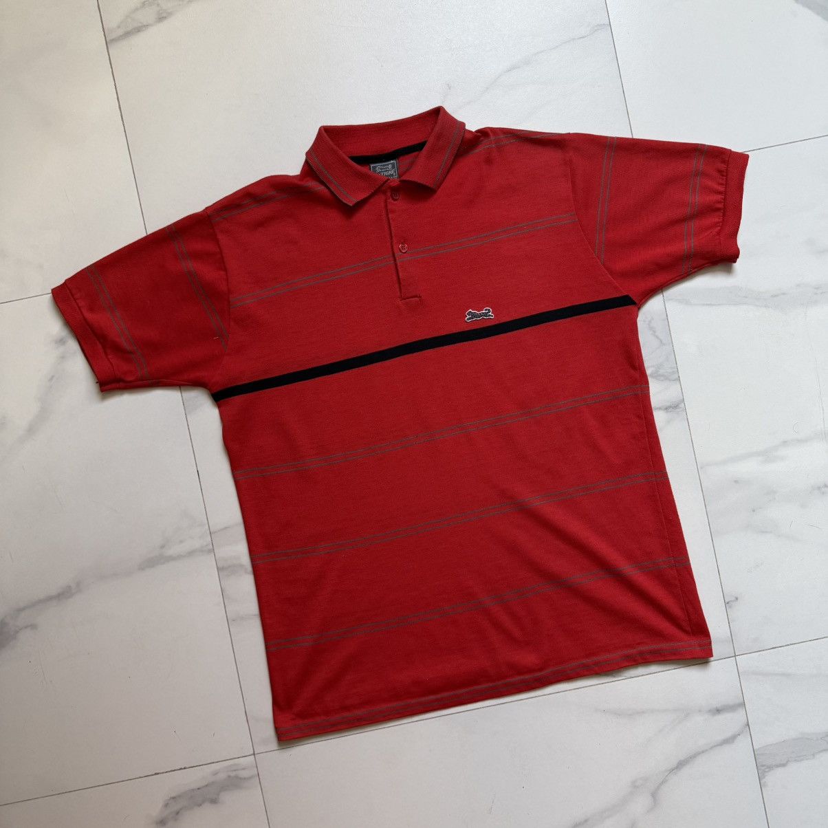 Le TIGRE Vintage Le Tigre Striped Polo Size US L / EU 52-54 / 3 - 3 Thumbnail
