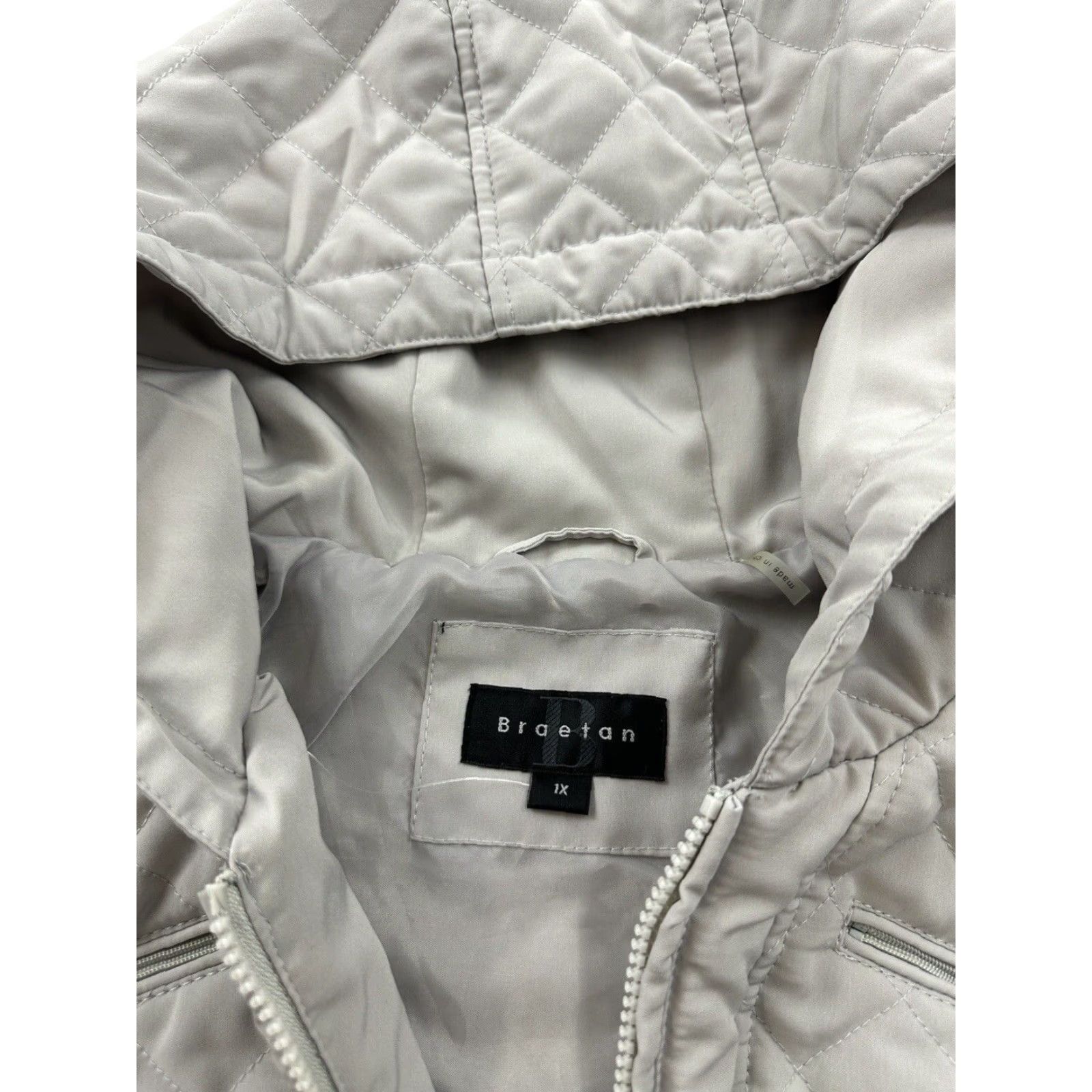 Vintage VINTAGE Braetan Jacket Womens Plus Size 1X Gray Quilted Hooded Full Zip Pockets Basic Jacket Mens Women? Size XL / US 12-14 / IT 48-50 - 6 Thumbnail