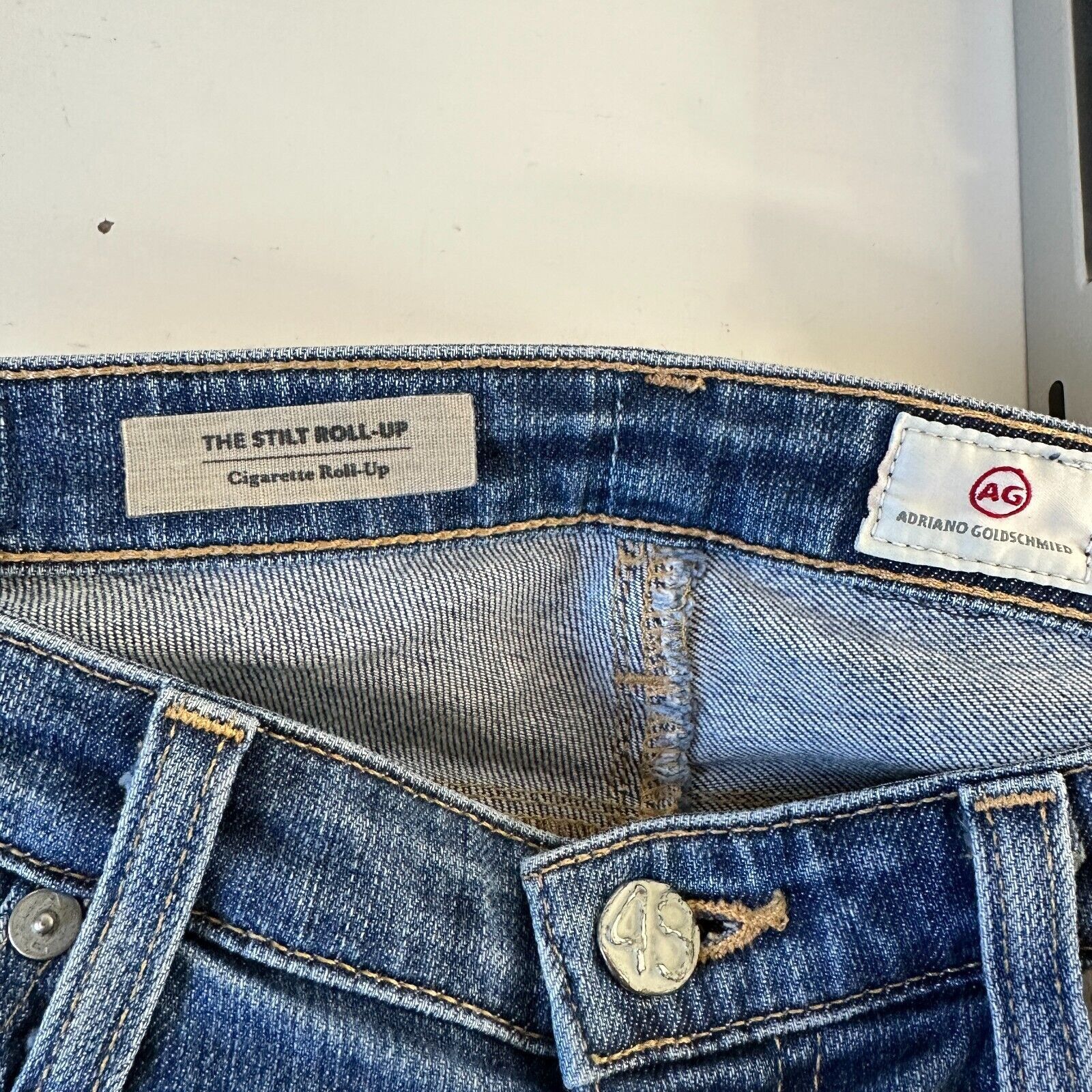 AG Adriano Goldschmied Revolve AG Flyaway The Stilt Cigarette Distressed Jean 27 Size 27" / US 4 / IT 40 - 9 Thumbnail