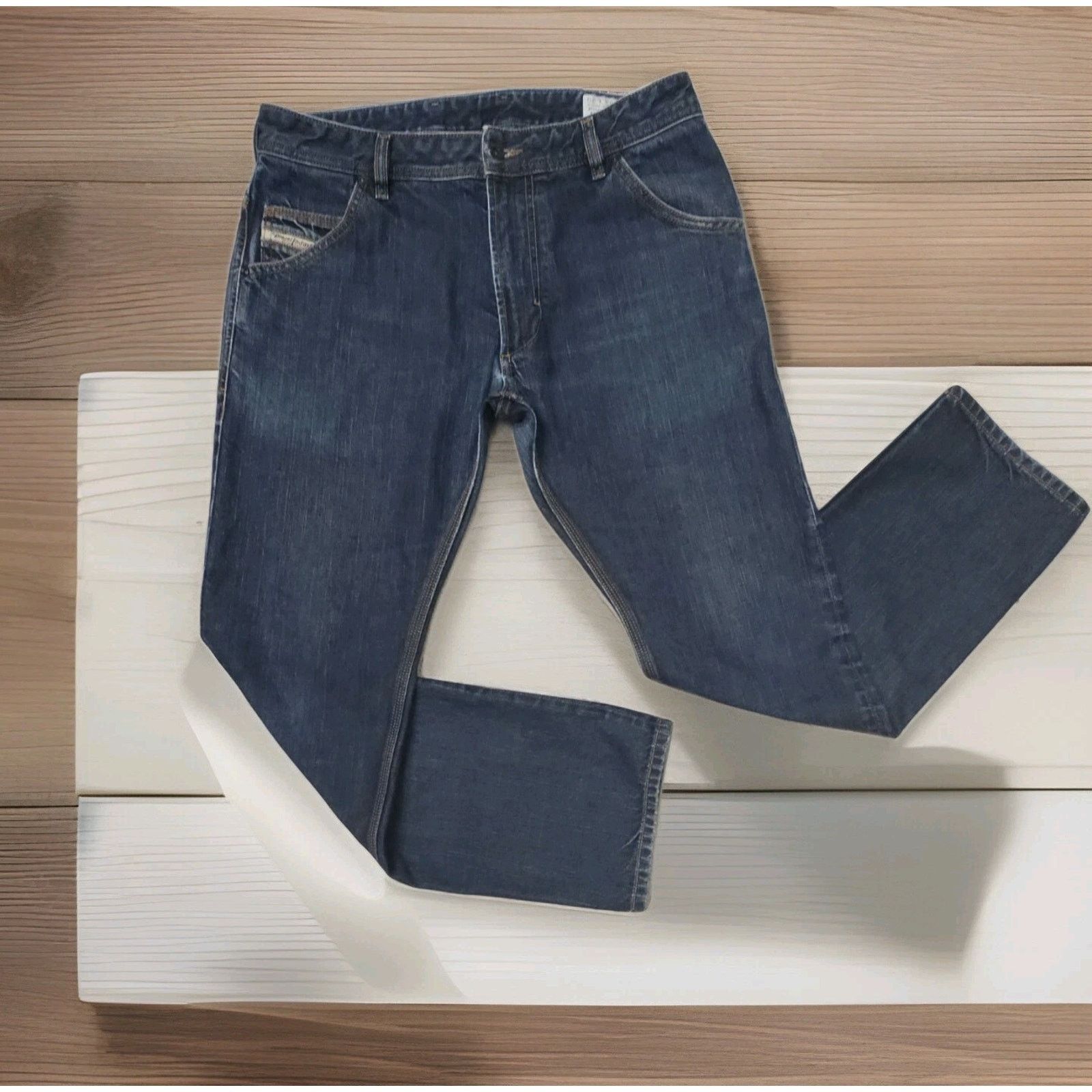 Diesel Diesel Krooley Regular Slim Carrot W32 L 28 Dark Blue 0088Z Size US 32 / EU 48 - 3 Thumbnail