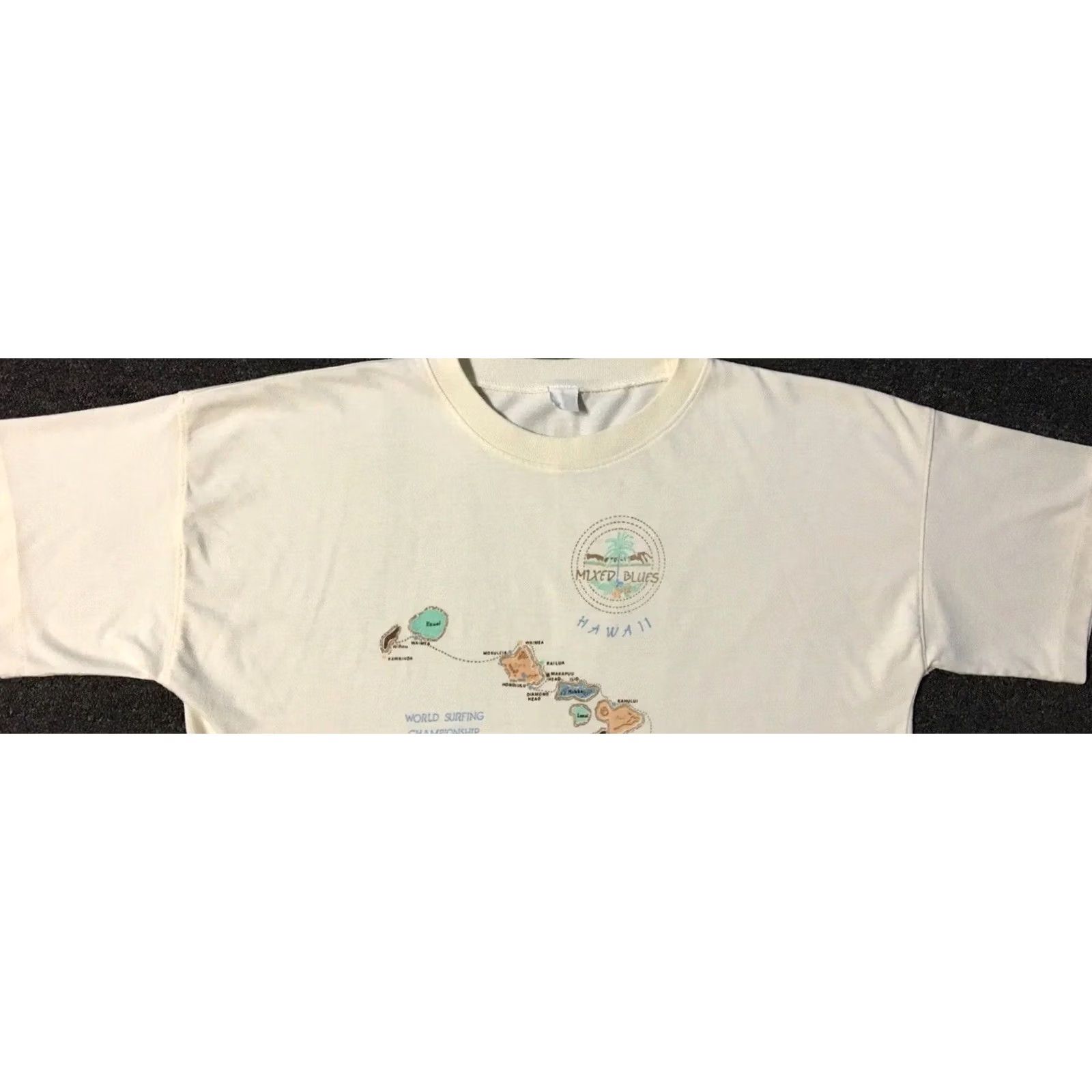 Vintage VINTAGE World Surf Championship Shirt 80s Hawaii Quiksilver OP 70s Crop Beige Womens Size ONE SIZE - 6 Thumbnail