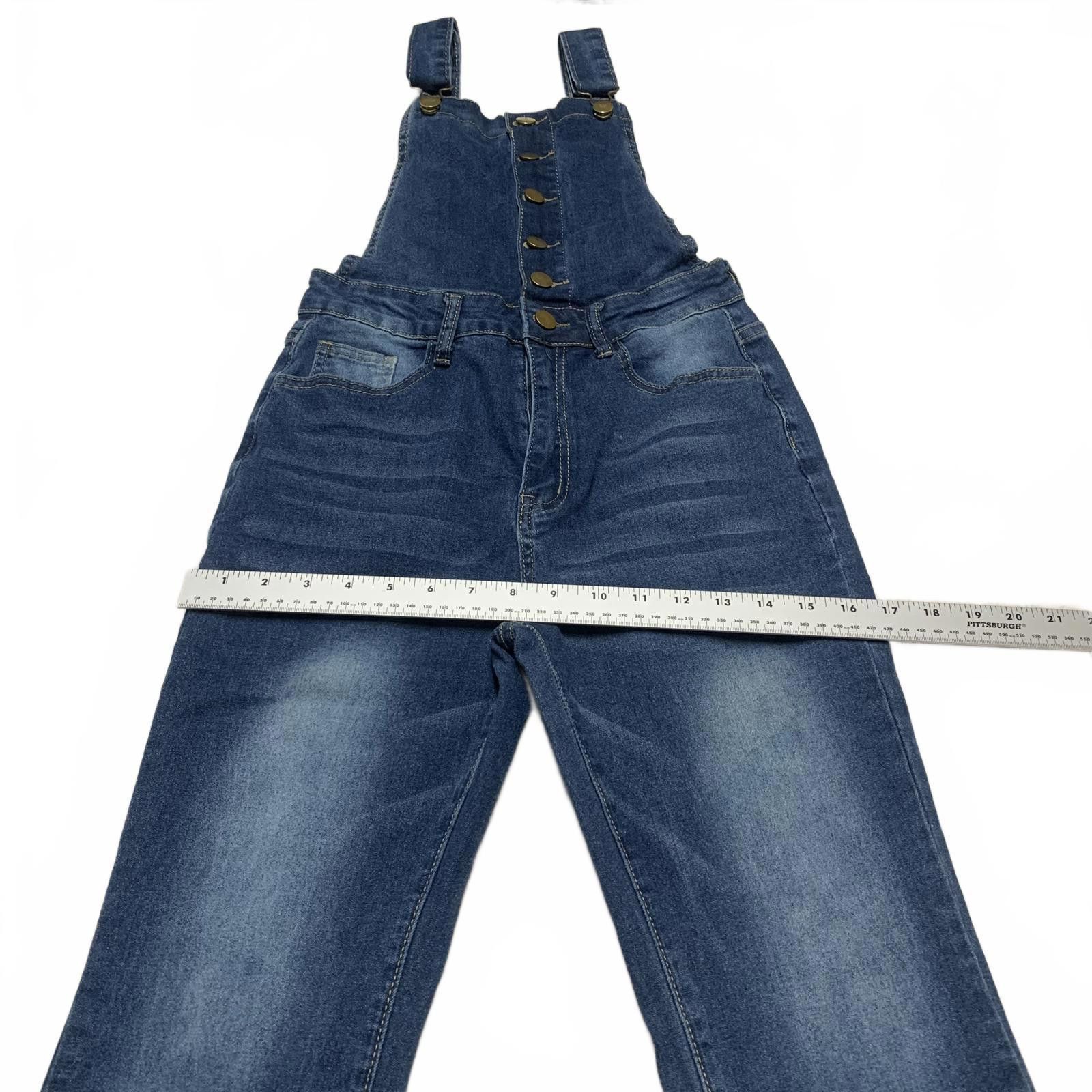 NBDN Nobrandedon Denim Overalls Women's Size Small Blue Flared Legs Jeans Size 28" / US 6 / IT 42 - 4 Thumbnail