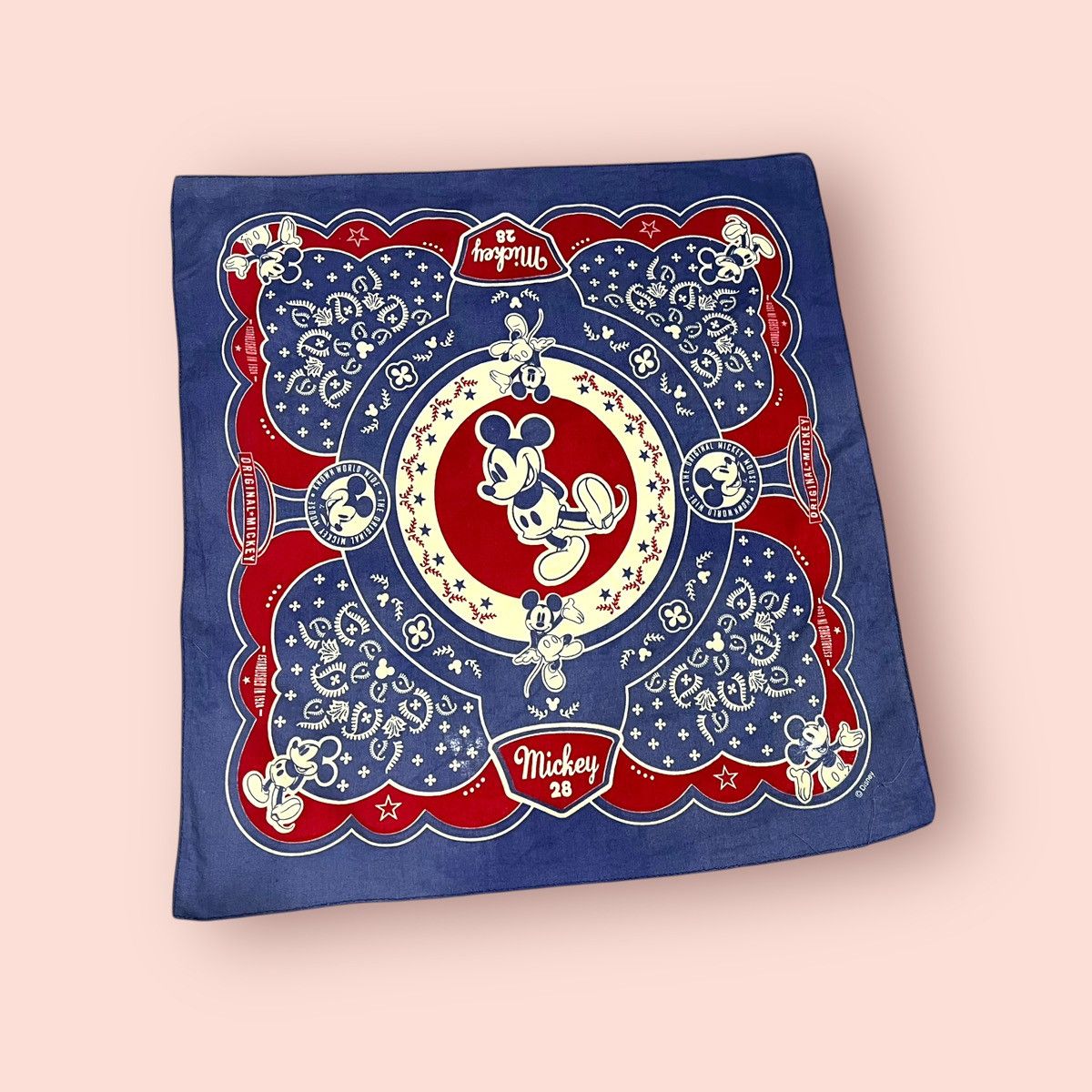 Disney × Mickey Mouse × Vintage VINTAGE DISNEY MICKEY MOUSE BANDANA / HANDKERCHIEF / SCARF Size ONE SIZE - 2 Thumbnail