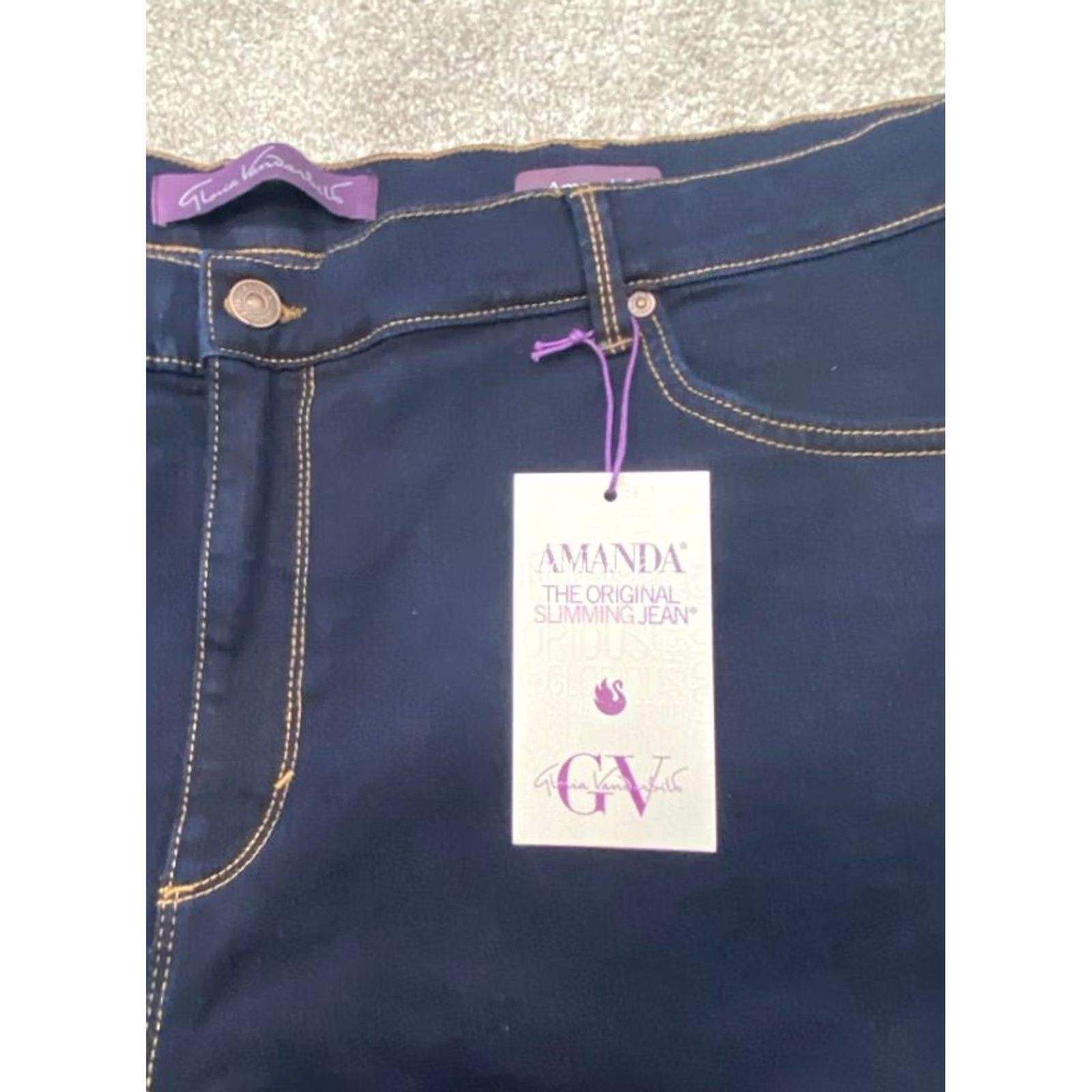 Gloria Vanderbilt Gloria Vanderbilt Jeans Amanda 24W Womens Denim Blue 5-Pocket Stretch Regular Inseam 27.5" NWT Size 42" / US 20 - 2 Thumbnail