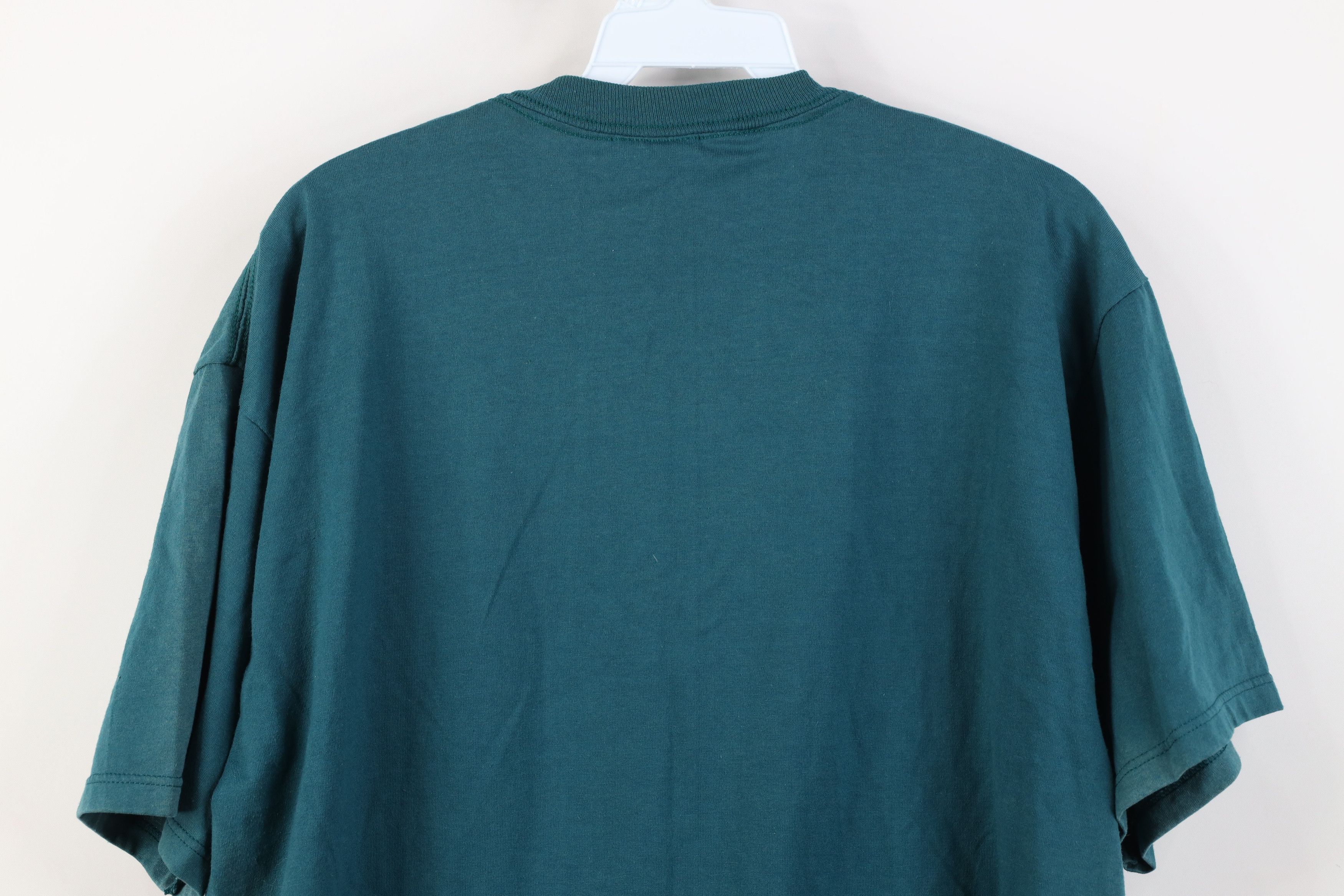 Vintage Vintage 90s Streetwear Cat Kitten Flower T-Shirt Teal USA Size L / US 10 / IT 46 - 12 Thumbnail