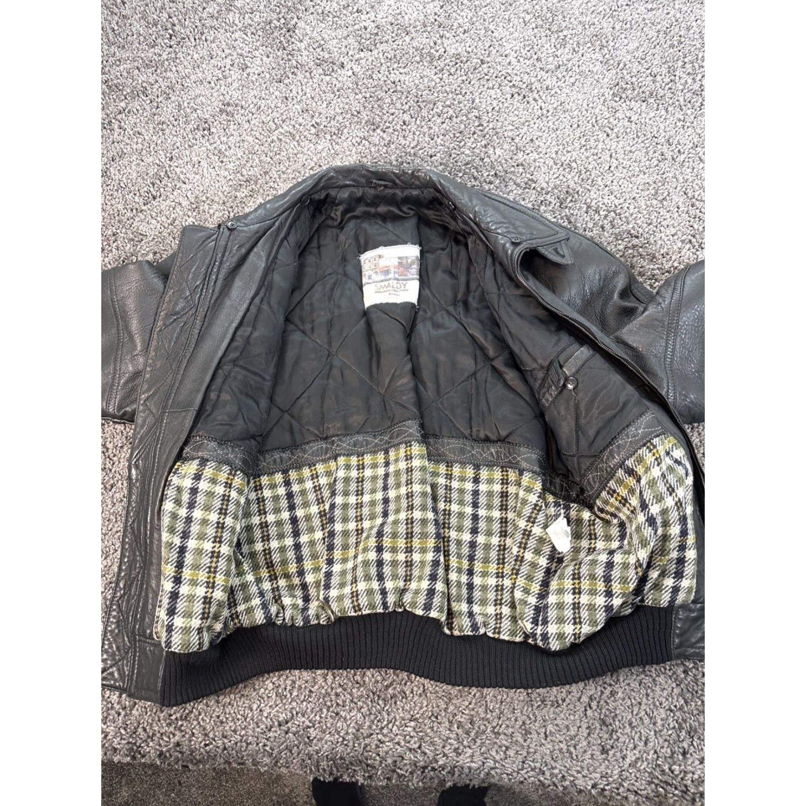 Vintage VINTAGE Bomber Jacket Mens Large Black 90s Wool Lined Faux Leather Motorcycle Italy Size US L / EU 52-54 / 3 - 7 Thumbnail