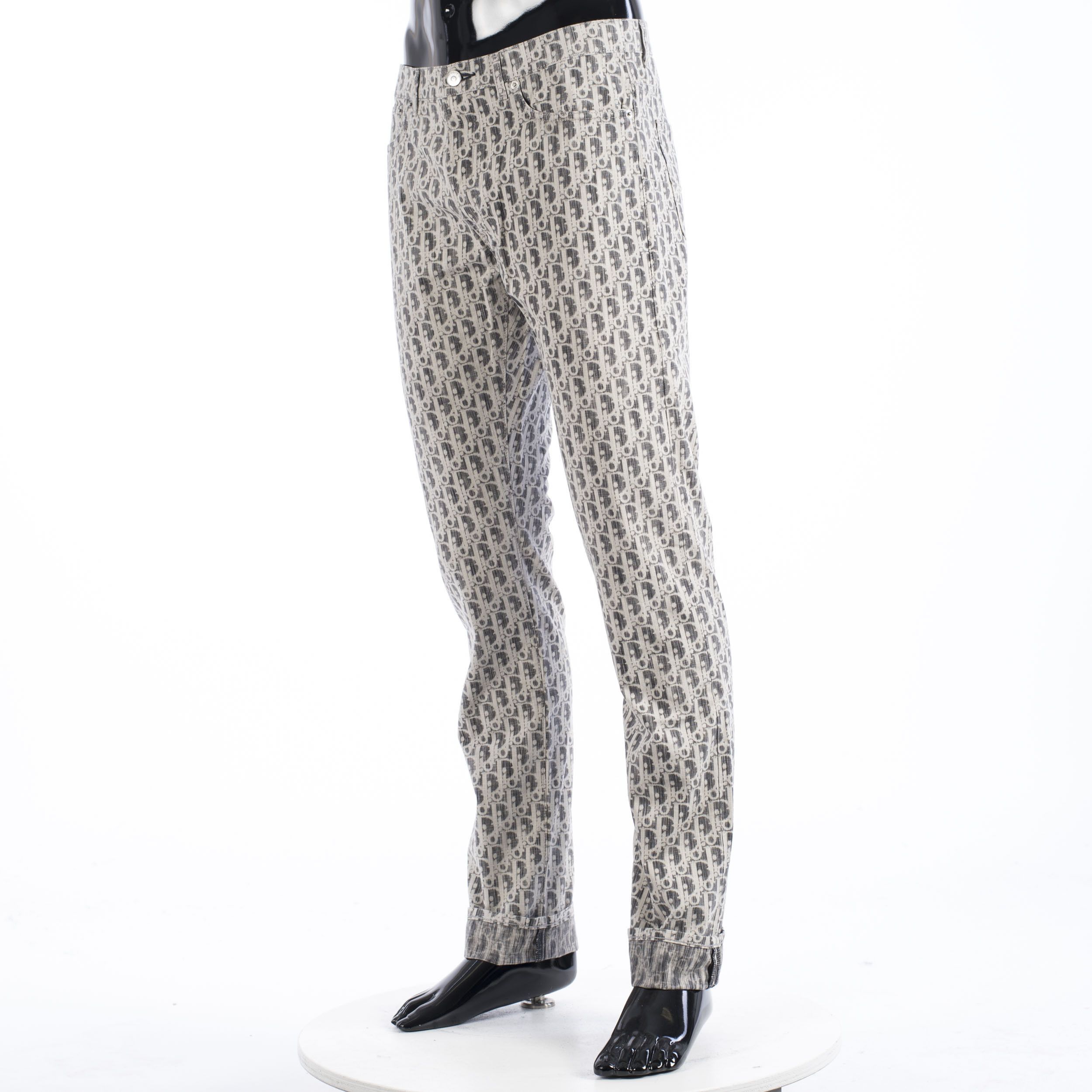 Dior Slimfit Dior Oblique Jeans In Black & White Cotton Size US 32 / EU 48 - 2 Thumbnail