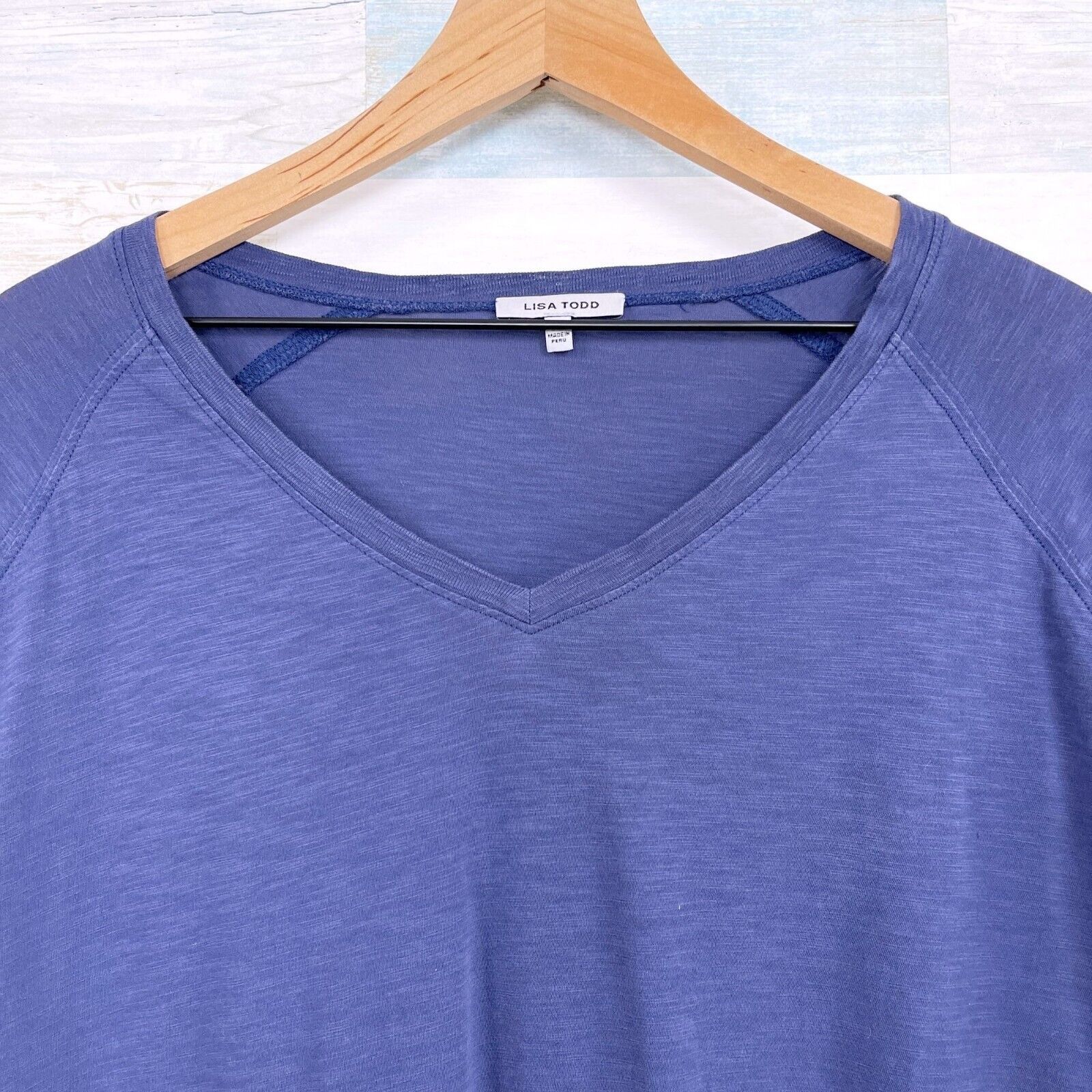 Other Lisa Todd Relaxed Raglan Shirt Blue Pima Cotton Womens XS Size XS / US 0-2 / IT 36-38 - 2 Thumbnail