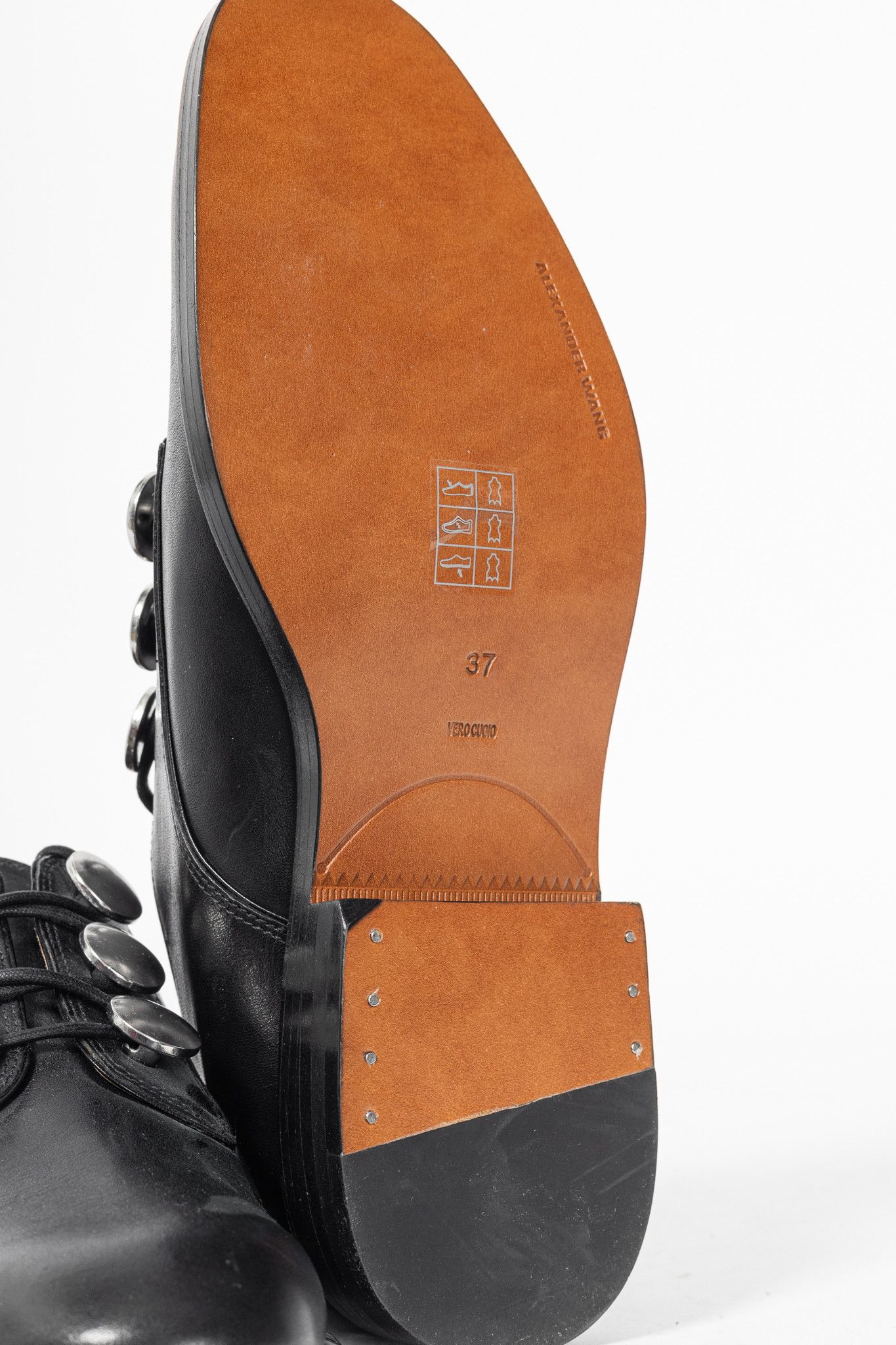 Alexander Wang Alexander Wang Matilda Black Leather Button Derbies Size US 6.5 / IT 36.5 - 5 Thumbnail