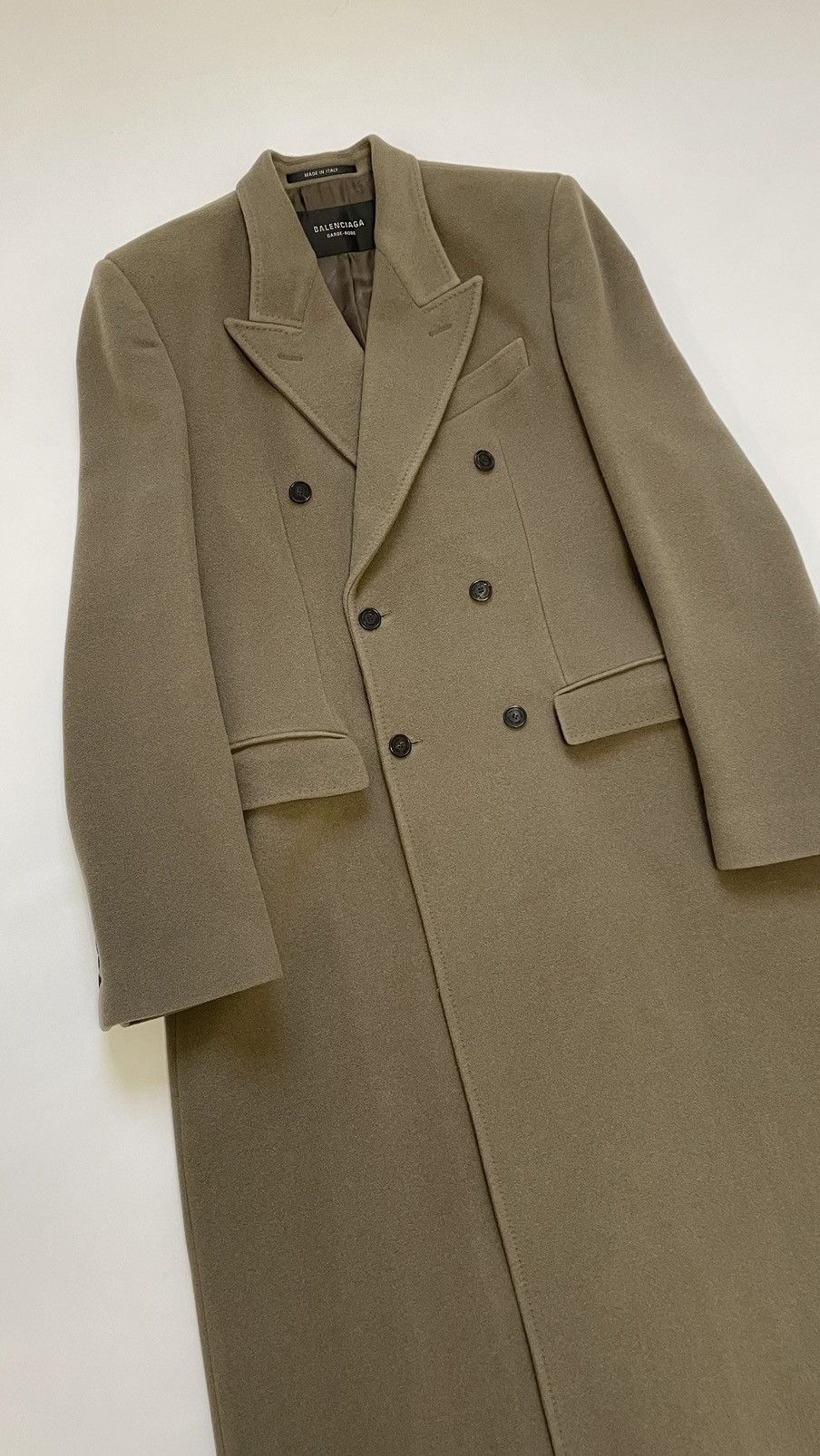 Balenciaga Fawn Brown Wool ‘Hourglass’ Overcoat Size US M / EU 48-50 / 2 - 7 Thumbnail
