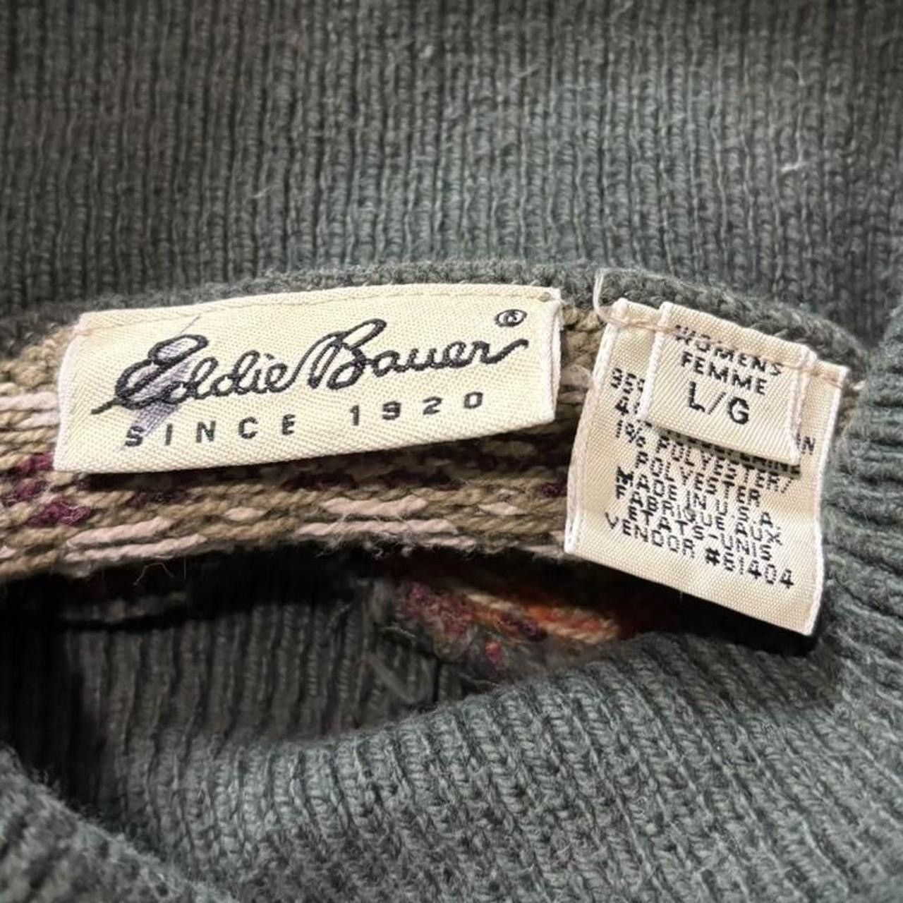 Eddie Bauer Vintage Eddie Bauer Patterned Green Boxy Turtleneck Sweater Size US S / EU 44-46 / 1 - 4 Thumbnail
