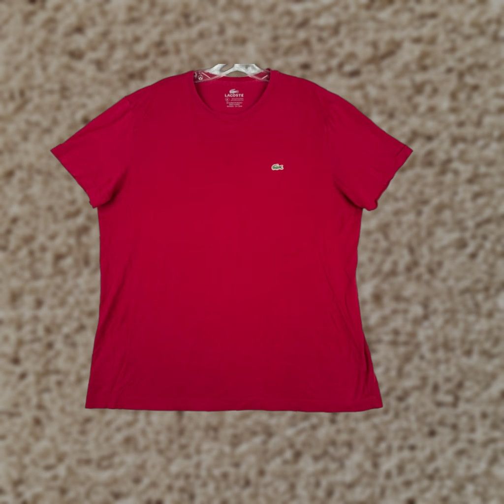 Lacoste Lacoste Shirt Women 6 Red Crew Neck Short Sleeve 100% Pima Cotton READ Size M / US 6-8 / IT 42-44 - 1 Thumbnail