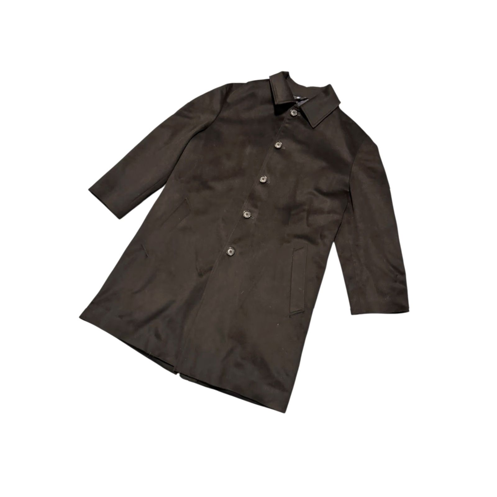 Vintage Turnbury Loro Piana Storm System Mens 42L Black Overcoat Trench Jacket Fleece Coat Wool Regular Long Solid Pattern Dress/Workwear Size US XS / EU 42 / 0 - 4 Thumbnail