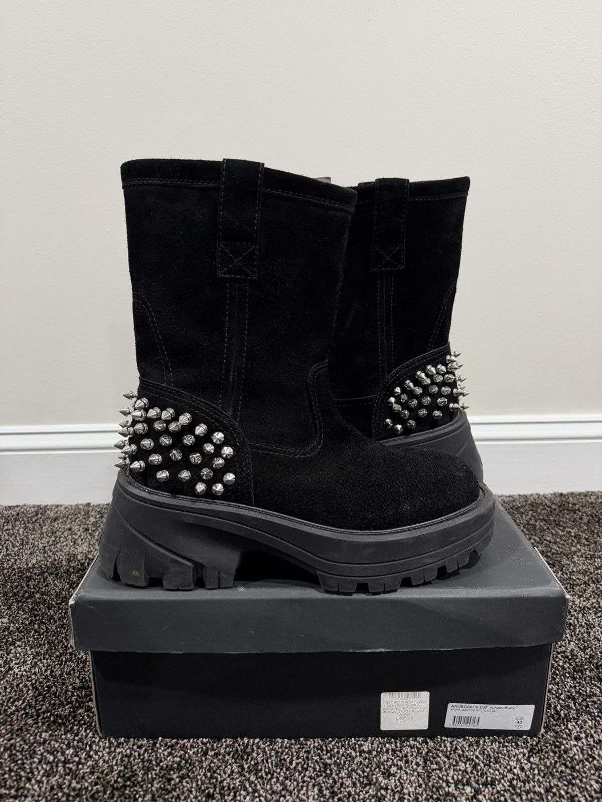 1017 ALYX 9SM 1017 Alyx 9SM Chelsea Calfskin Suede Studded Worker Boots Size US 10 / EU 43 - 3 Thumbnail