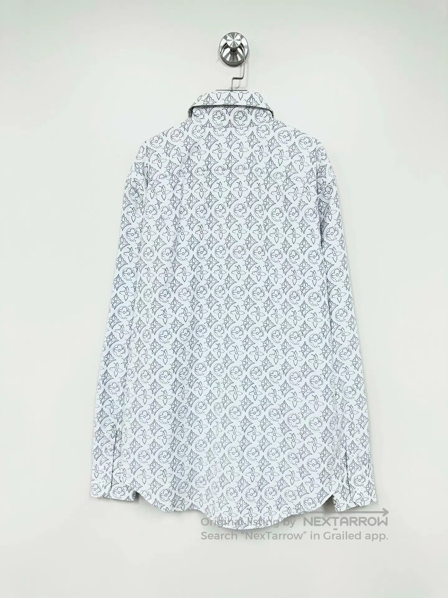 Louis Vuitton Louis Vuitton White three-flower print logo long-sleeve sh Size US XL / EU 56 / 4 - 2 Thumbnail