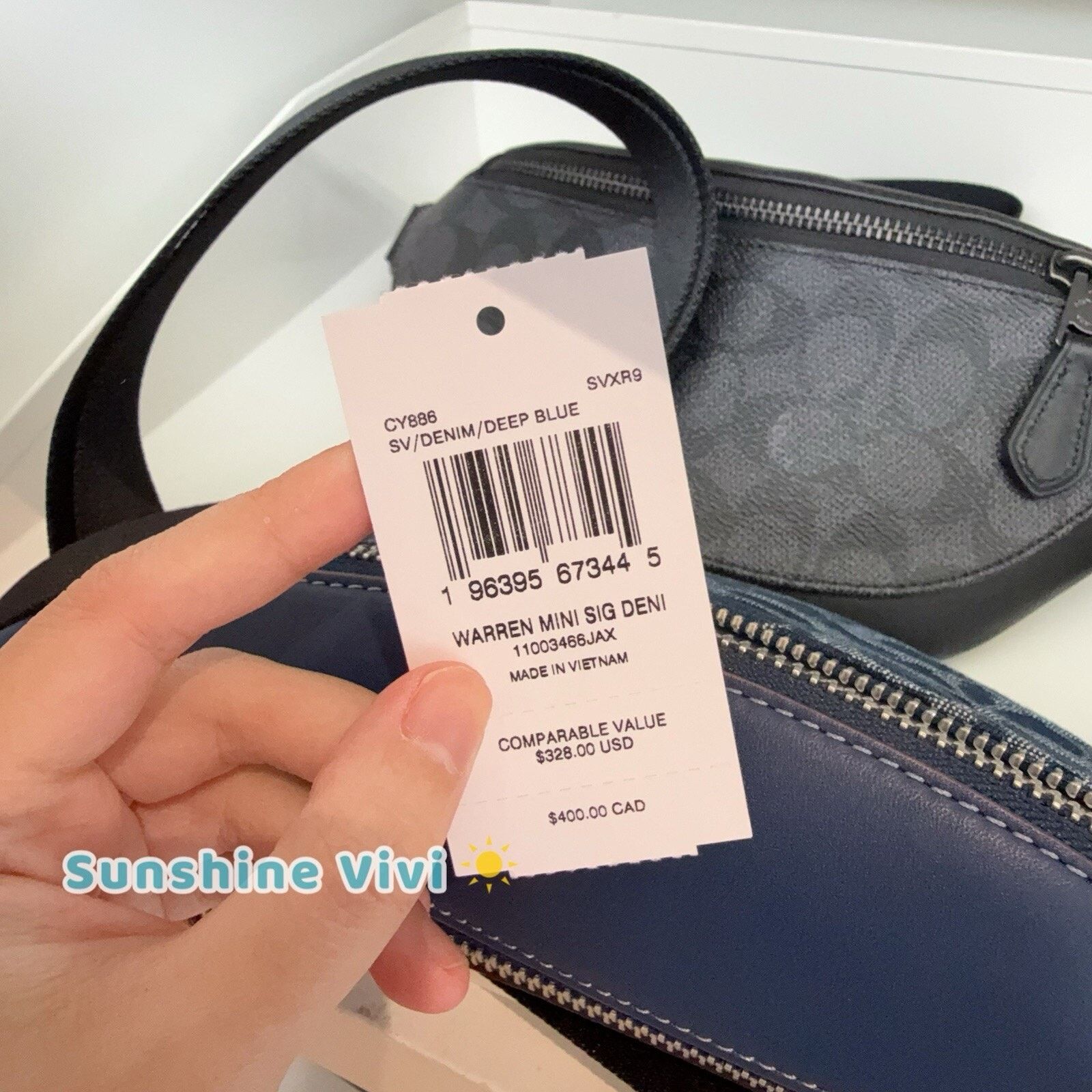 Coach NWT Coach Warren Mini Belt Bag Denim CY886 Silver/Deep Blue Size ONE SIZE - 3 Thumbnail