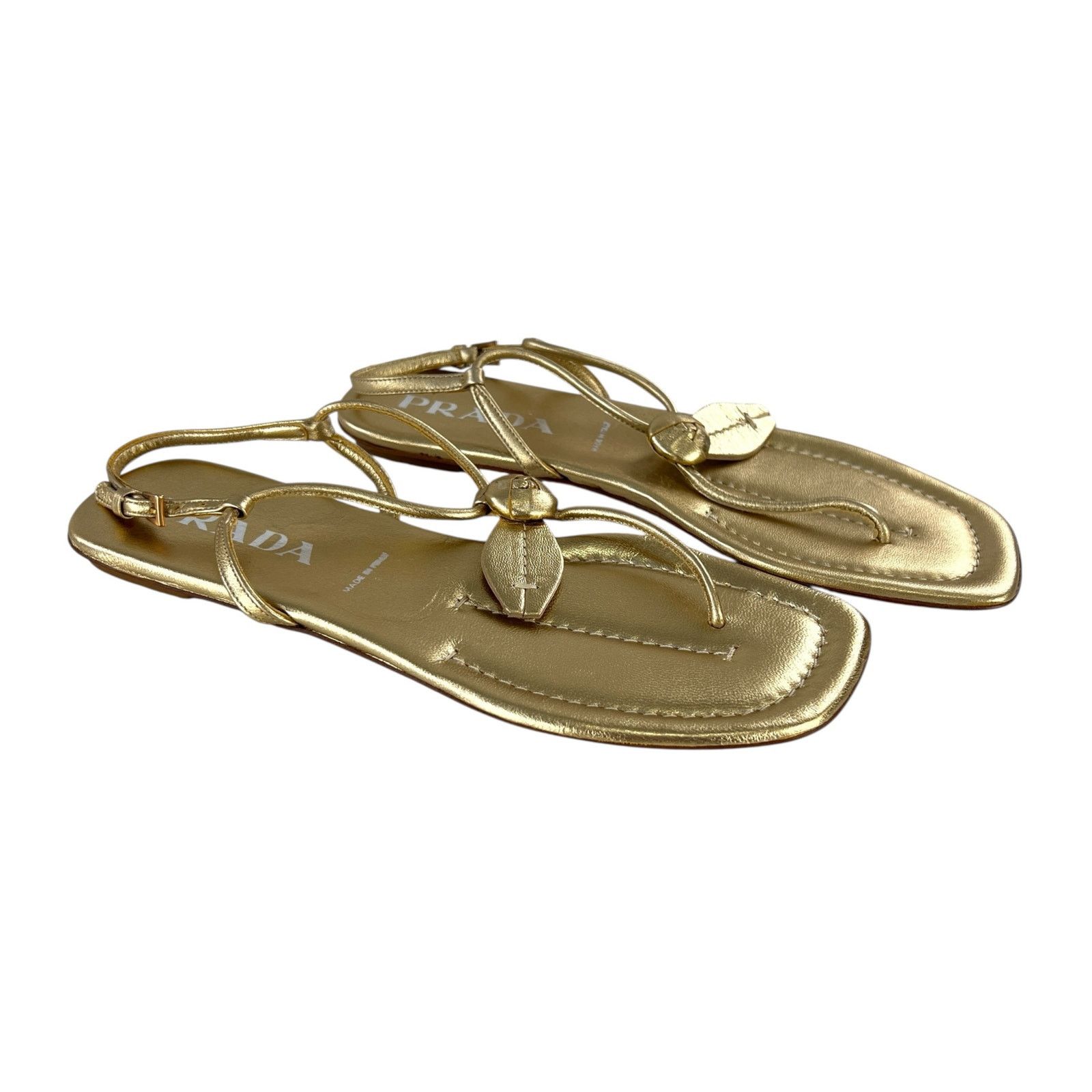 Prada Gold Sandals