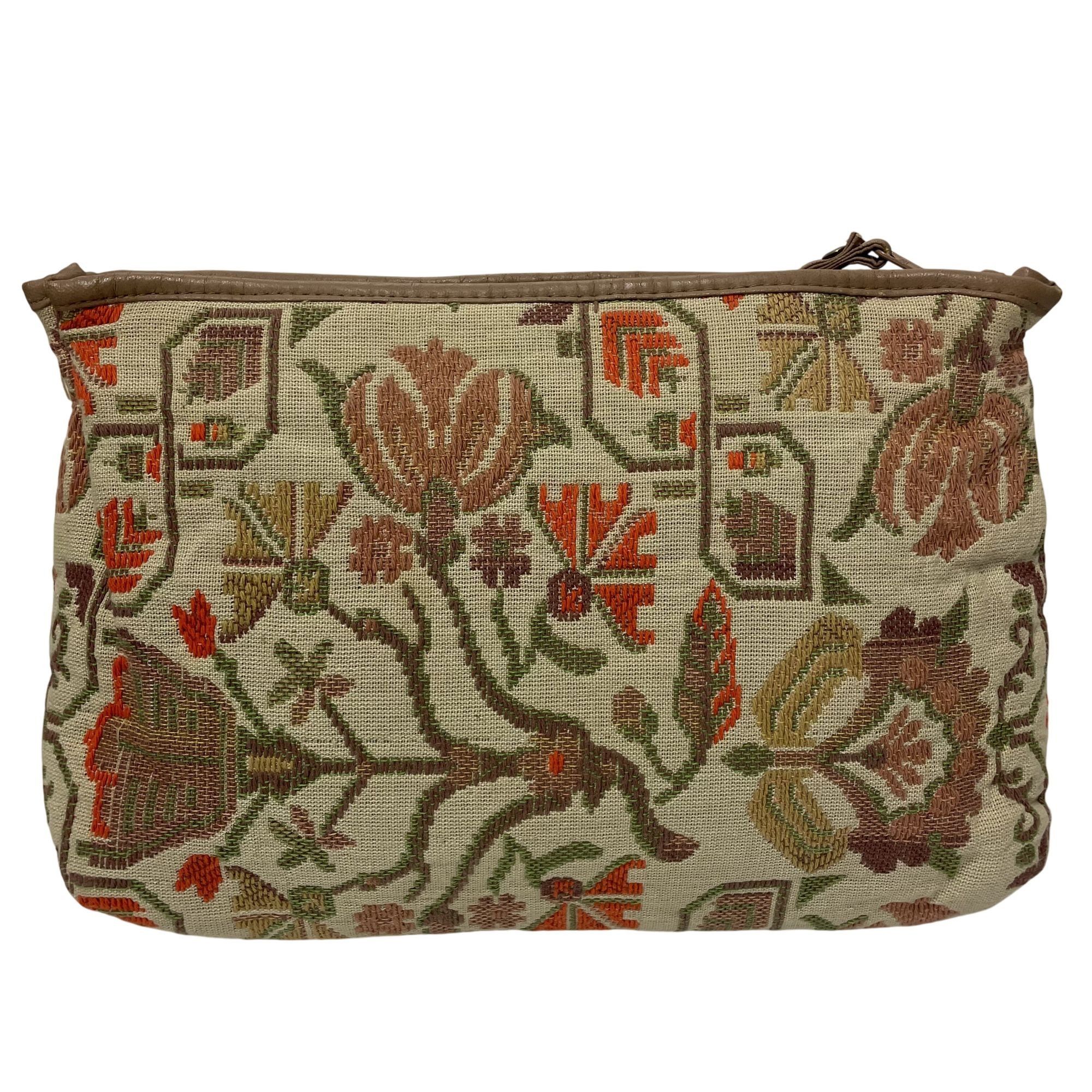 Other Vtg MoD NEEDLEPOINT Clutch Orange HandBag FLORAL Purse Size ONE SIZE - 2 Thumbnail