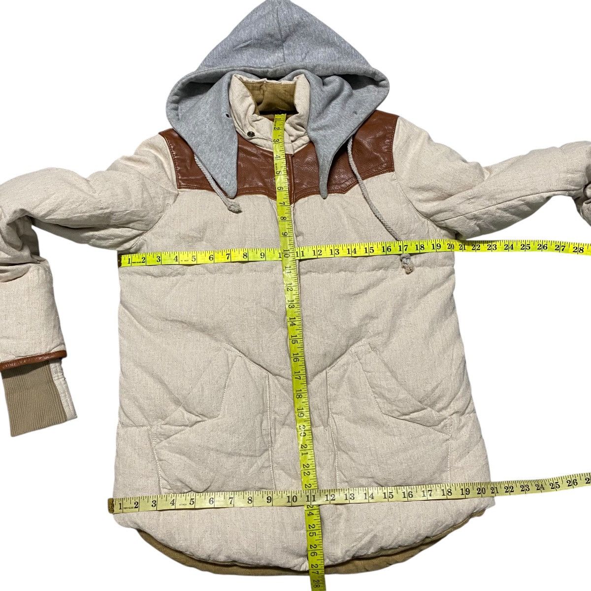GOA G.O.A Puffer Jacket Hooded Leather Trimmed Size US M / EU 48-50 / 2 - 20 Thumbnail