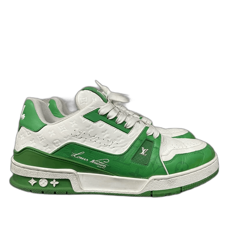 Louis Vuitton Louis Vuitton LV Trainer White Green Sneakers Size US 7 / EU 40 - 1 Thumbnail