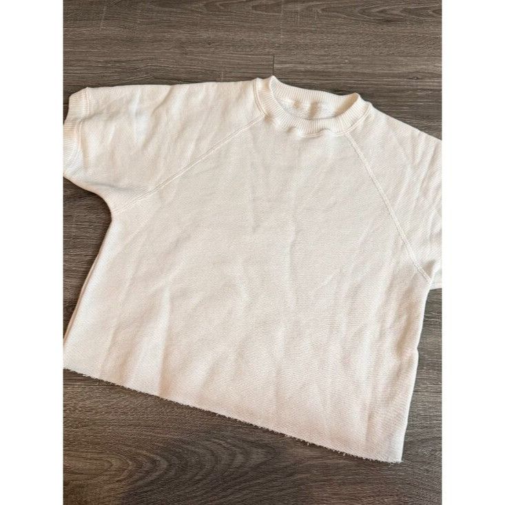 AG Adriano Goldschmied AG Adriano Goldschmied Women's White Crop Short Sleeve Sweat Size S / US 4 / IT 40 - 1 Thumbnail