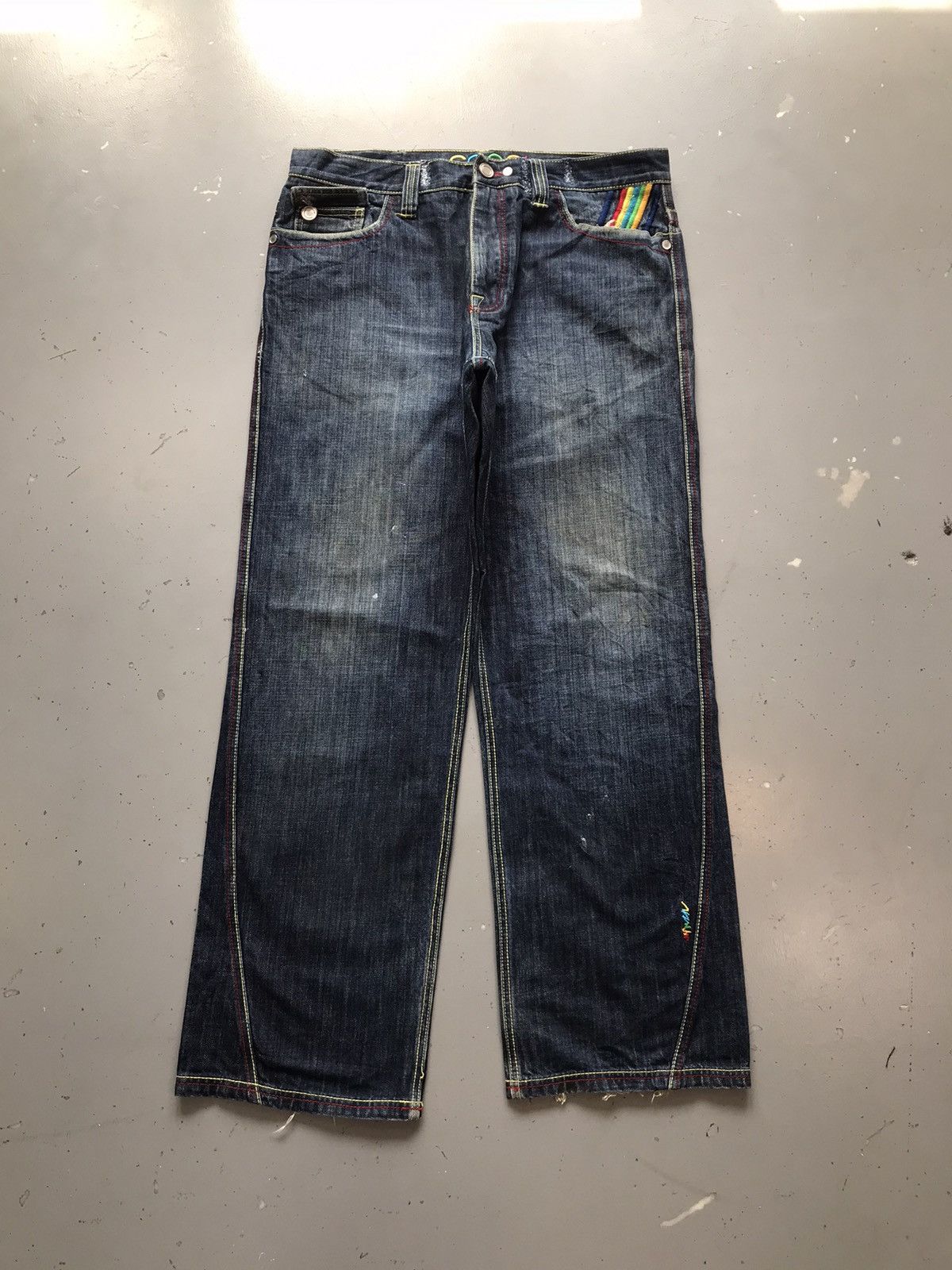 Coogi × Vintage Vintage Coogi crazy shoes embroidered rainbow loose denim Size US 36 / EU 52 - 2 Thumbnail