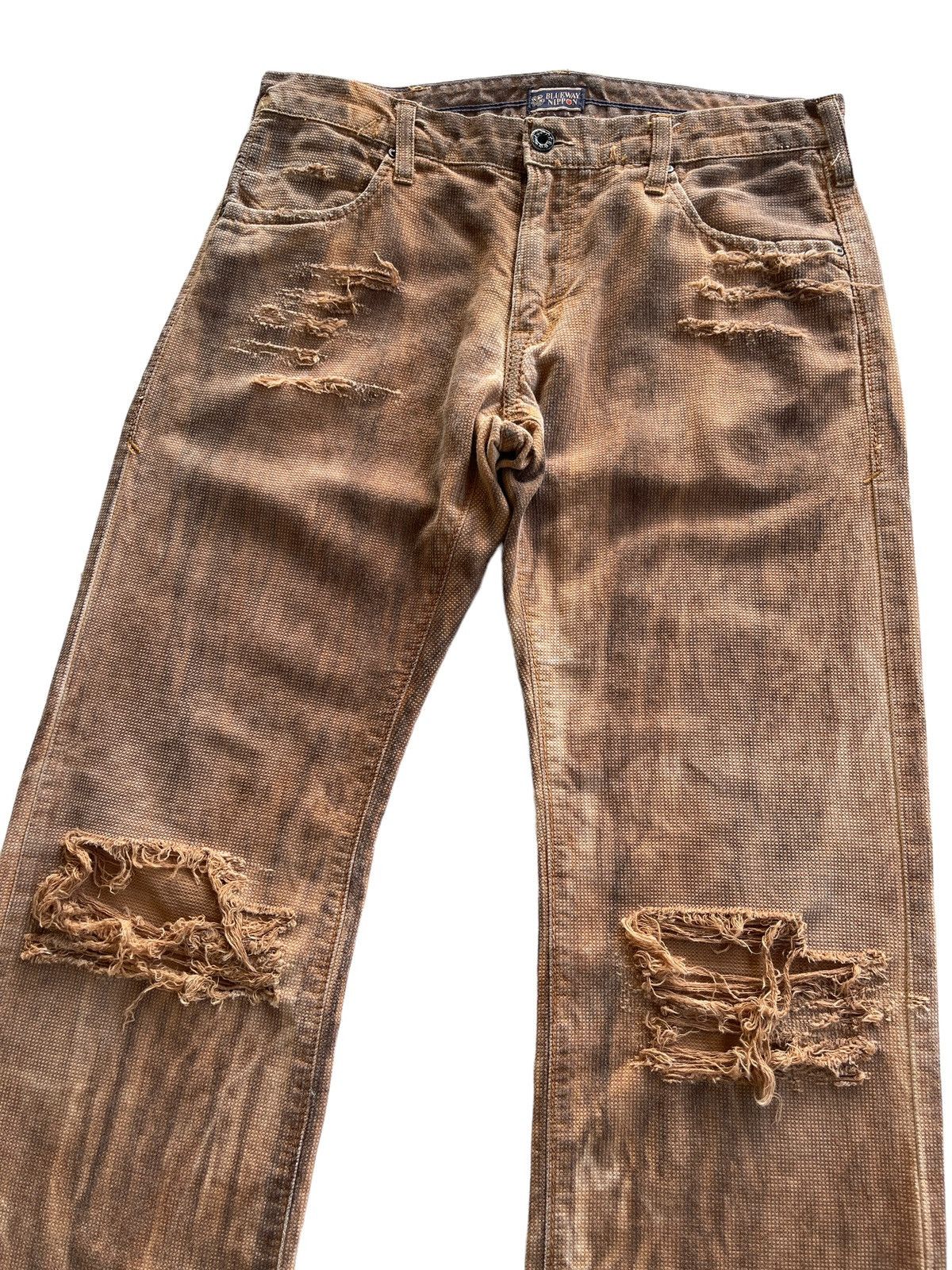 Japanese Brand Vintage Japanese Blueway Distressed Mudd Denim Size US 31 - 4 Thumbnail