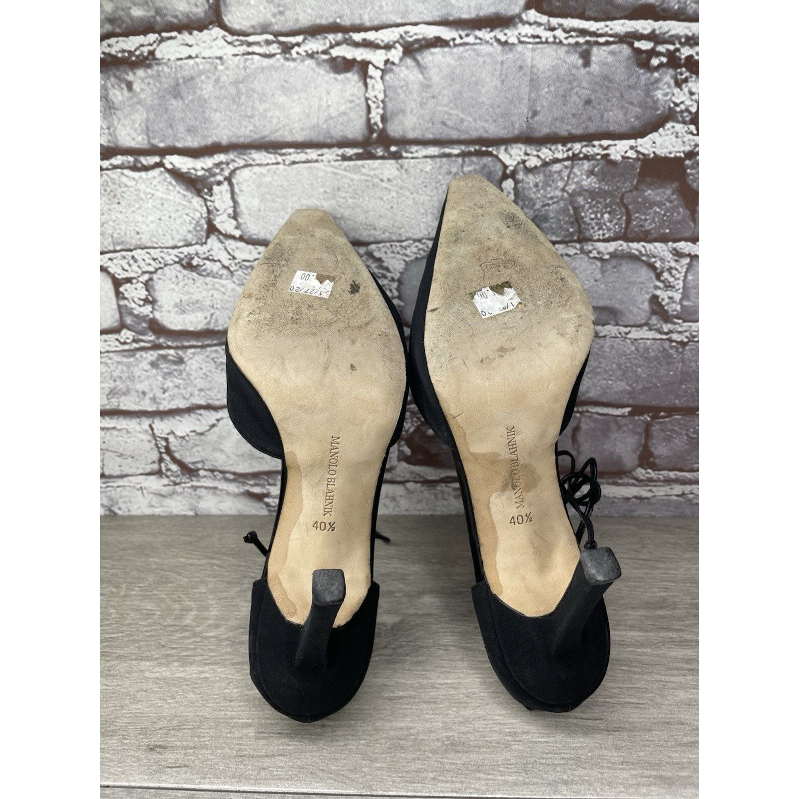Manolo Blahnik Manolo Blahnik Black Satin Pointed Toe Strappy Stiletto Heel Size US 9 / IT 39 - 10 Thumbnail