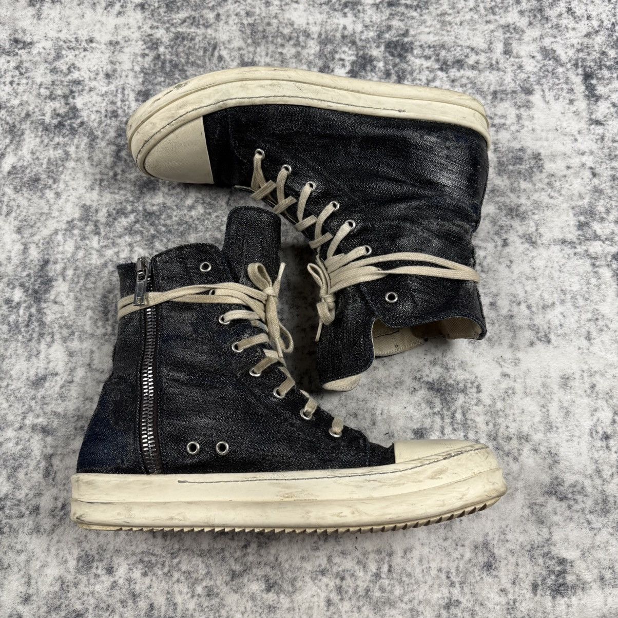 Rick Owens Rick Owens DRKSHDW Ramones Denim Waxed Size US 10.5 / EU 43-44 - 3 Thumbnail