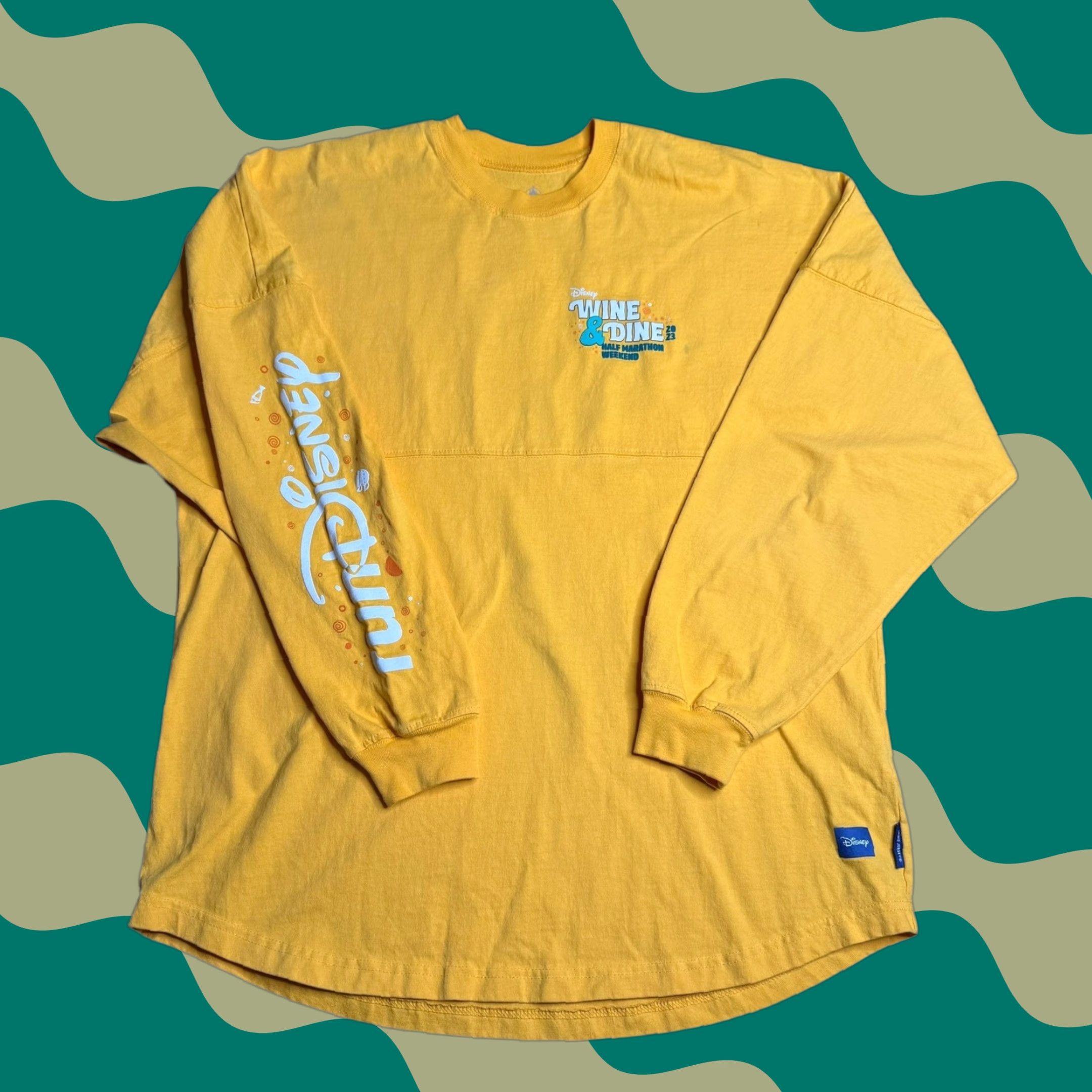 Disney Disney Wine Dine Half Marathon Weekend 2023 Spirit Jersey Long Sleeve Shirt Large Women Yellow Size L / US 10 / IT 46 - 1 Thumbnail