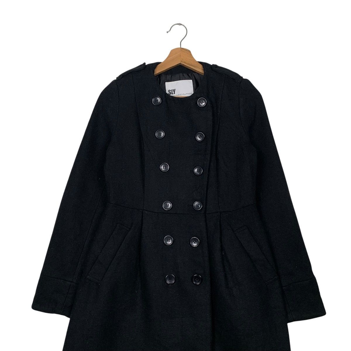 Japanese Brand SLY Double Breasted Overcoat #2457-C110 Size S / US 4 / IT 40 - 3 Thumbnail