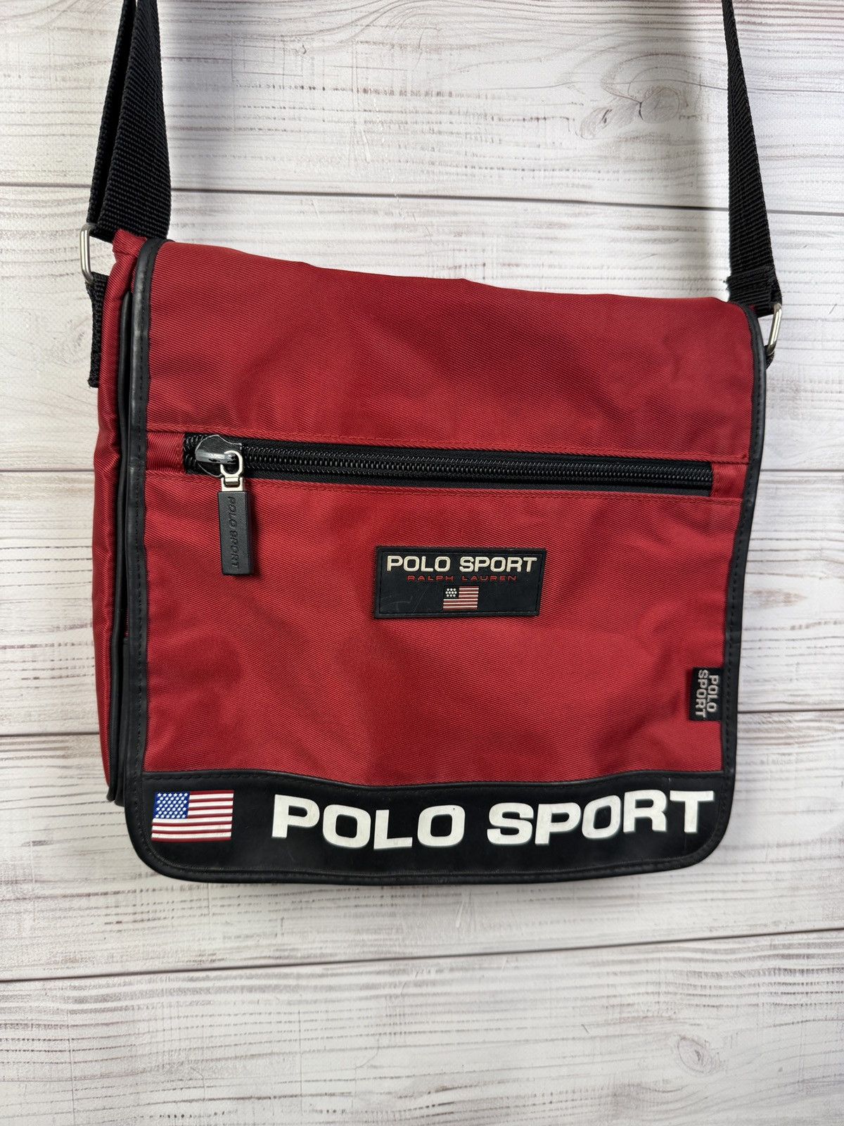 Polo Ralph Lauren 🔥🇺🇸VINTAGE POLO SPORT BAG MESSENGER Y2K 🇺🇸🔥 Size ONE SIZE - 2 Thumbnail