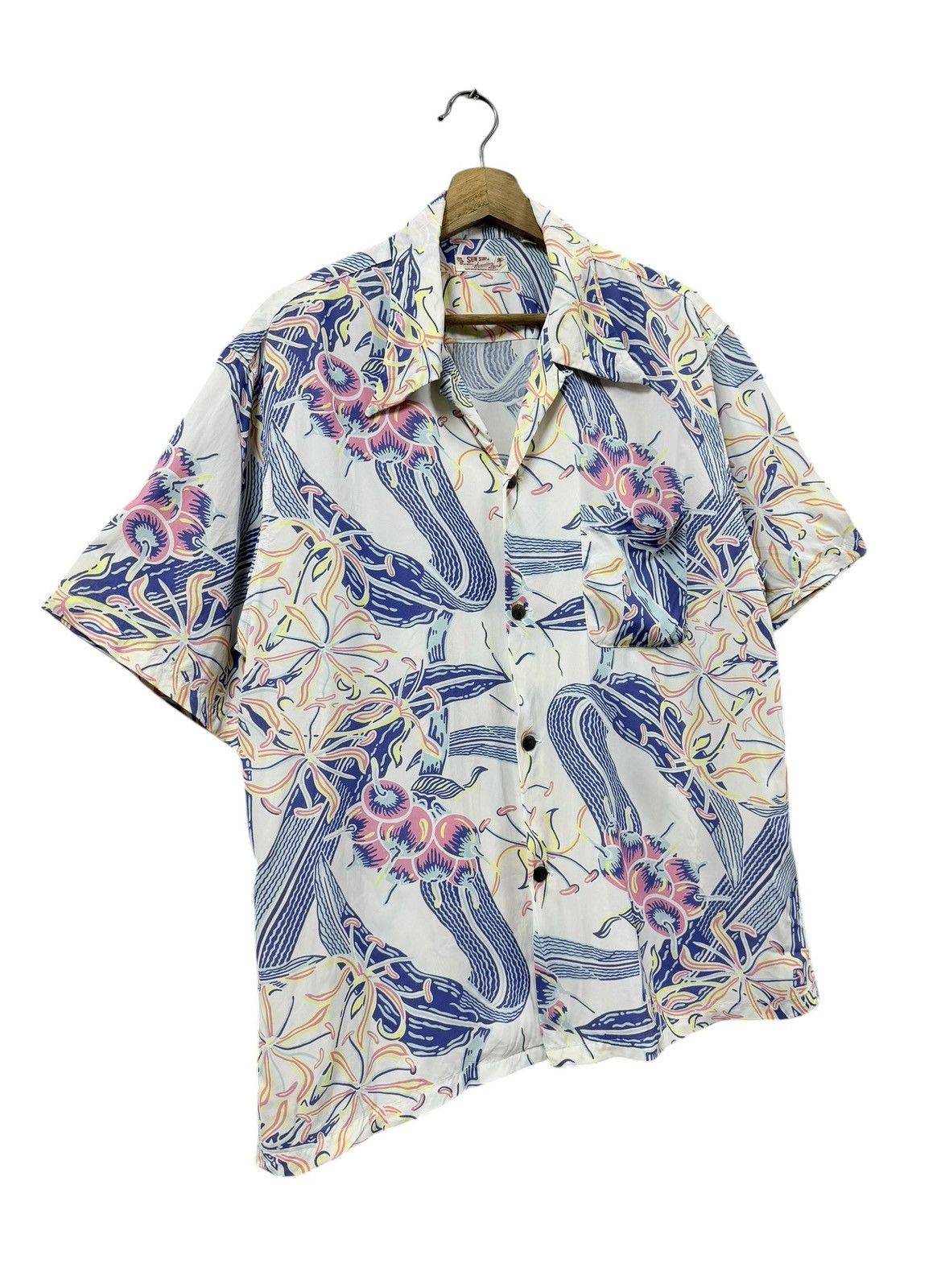 Sun Surf Vtg🔥90’s Sunsurf Camp Collar Hawaii Tranditional Japanese Size US L / EU 52-54 / 3 - 6 Thumbnail