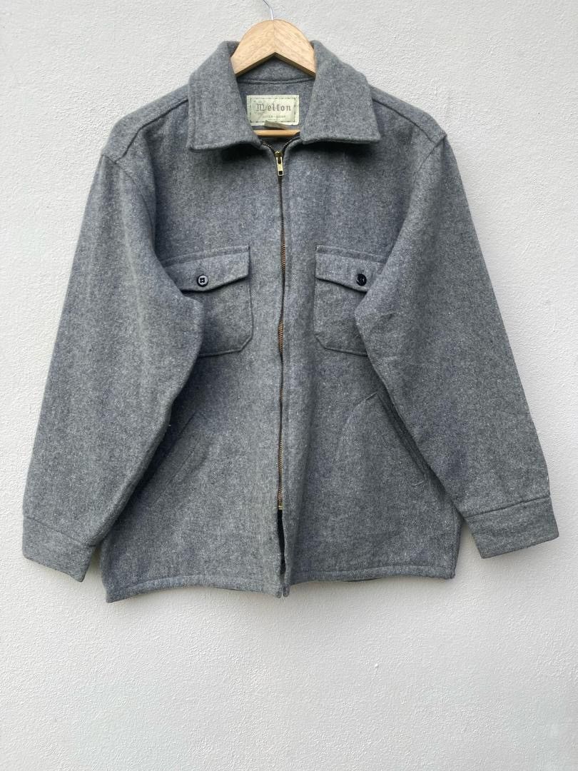 Vintage Melton Wool Zipper Jacket Size US L / EU 52-54 / 3 - 5 Thumbnail
