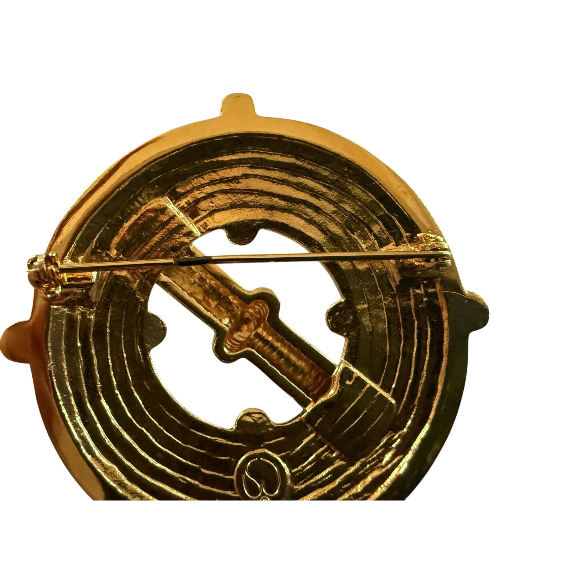 Other St John Vintage 80s Gold-Tone Round Brooch With Rope & Bar D Size ONE SIZE - 6 Thumbnail