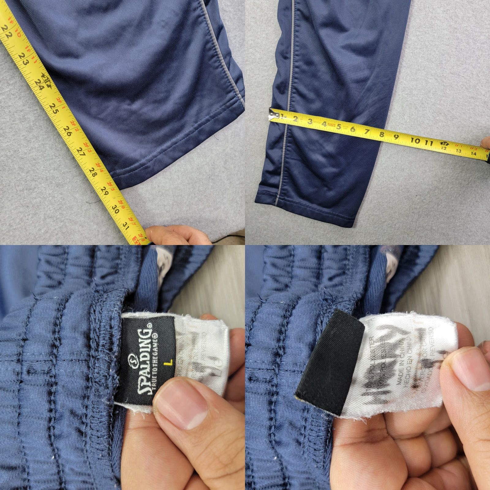 Spalding VINTAGE Spalding Pants Men L Blue Drawstring Track Sweatpants Jogger Gym 80s Mens Size US 33 - 8 Thumbnail