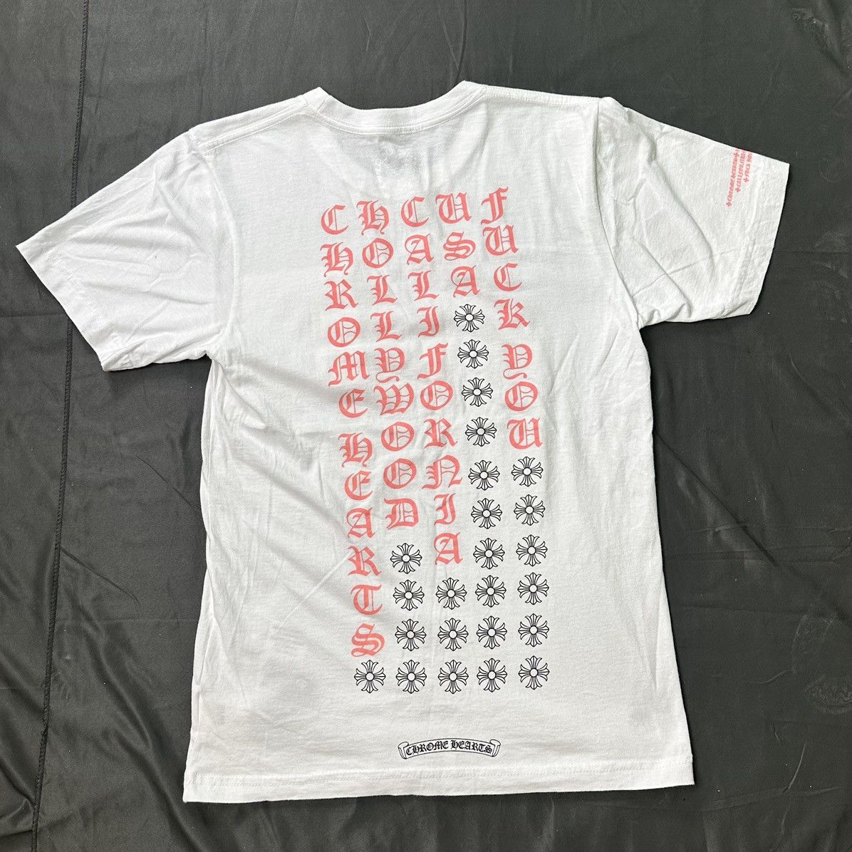 Chrome Hearts Chrome Hearts Pink Letter White T-Shirt | Grailed