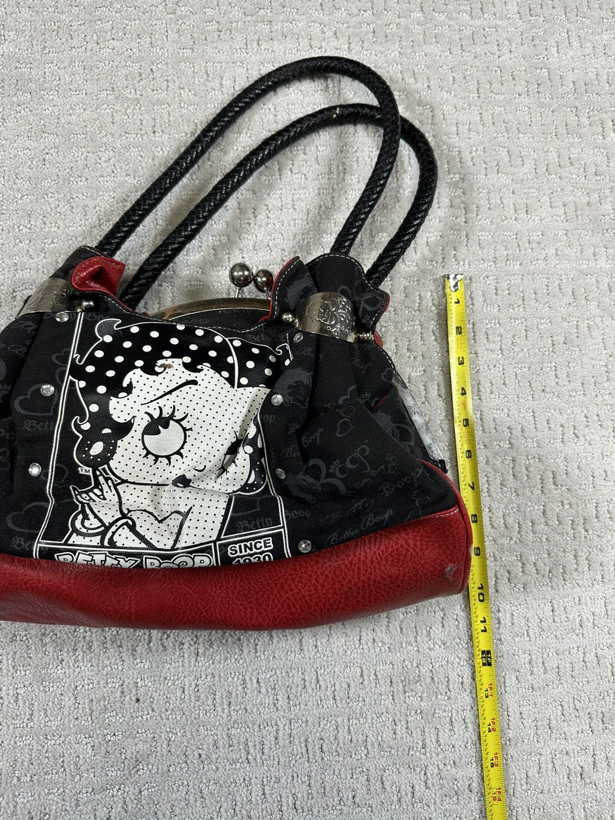 Vintage Y2K Betty Boop Black/Red leather bag Size ONE SIZE - 7 Thumbnail