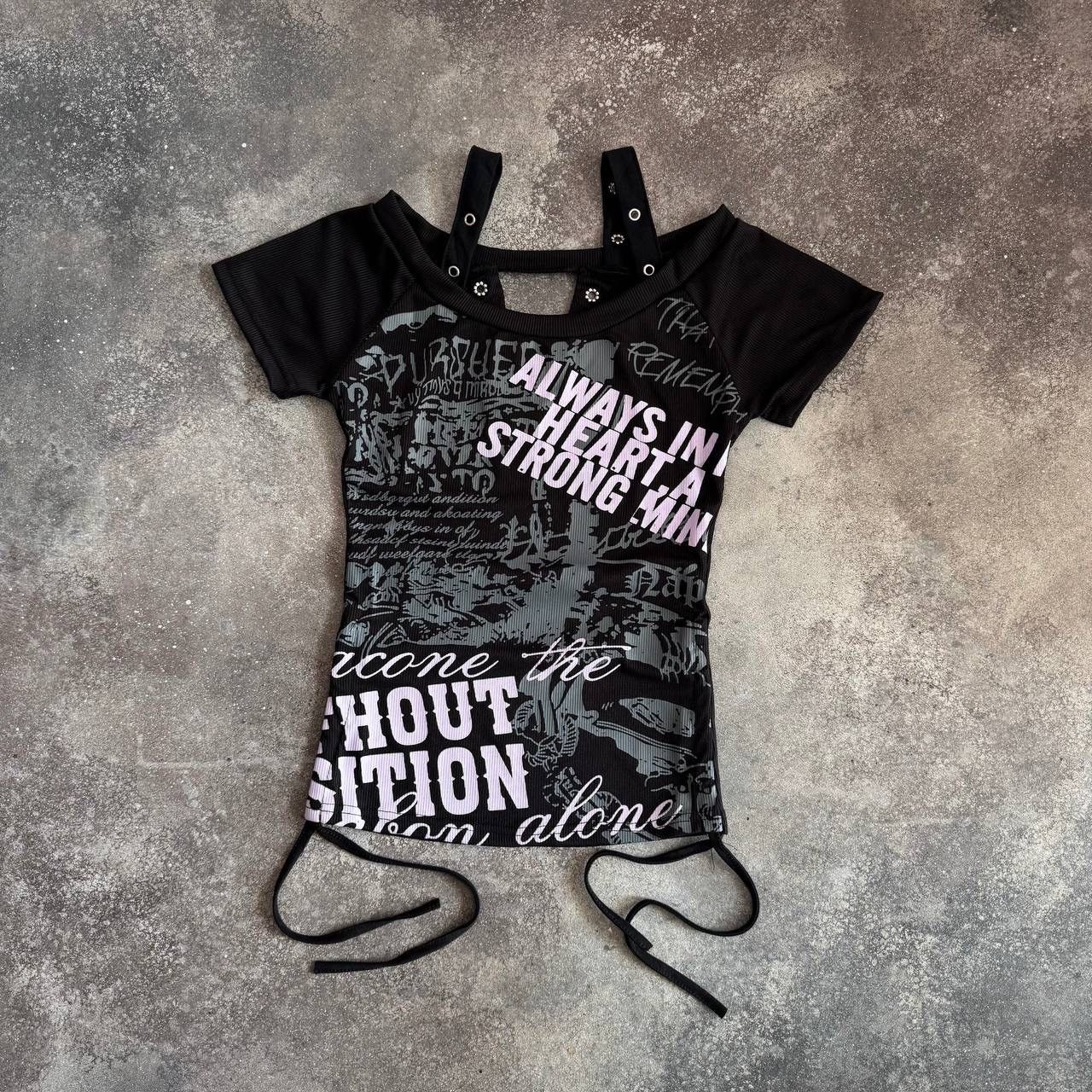 20471120 × Vintage Opium Y2K Goth Punk Avant Garde Affliction Style T-Shirt Size S / US 4 / IT 40 - 2 Thumbnail