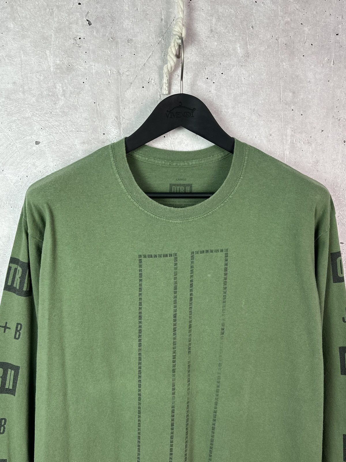 Jay-Z Jay-Z x Beyonce OTR 2 World Tour Green Printed Long Sleeve Size US L / EU 52-54 / 3 - 4 Thumbnail